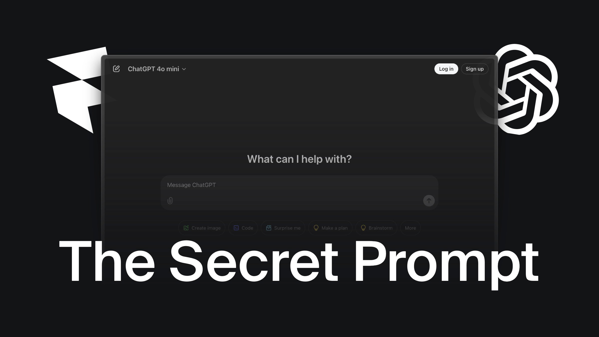 ChatGPT interface with focus on secret prompt feature