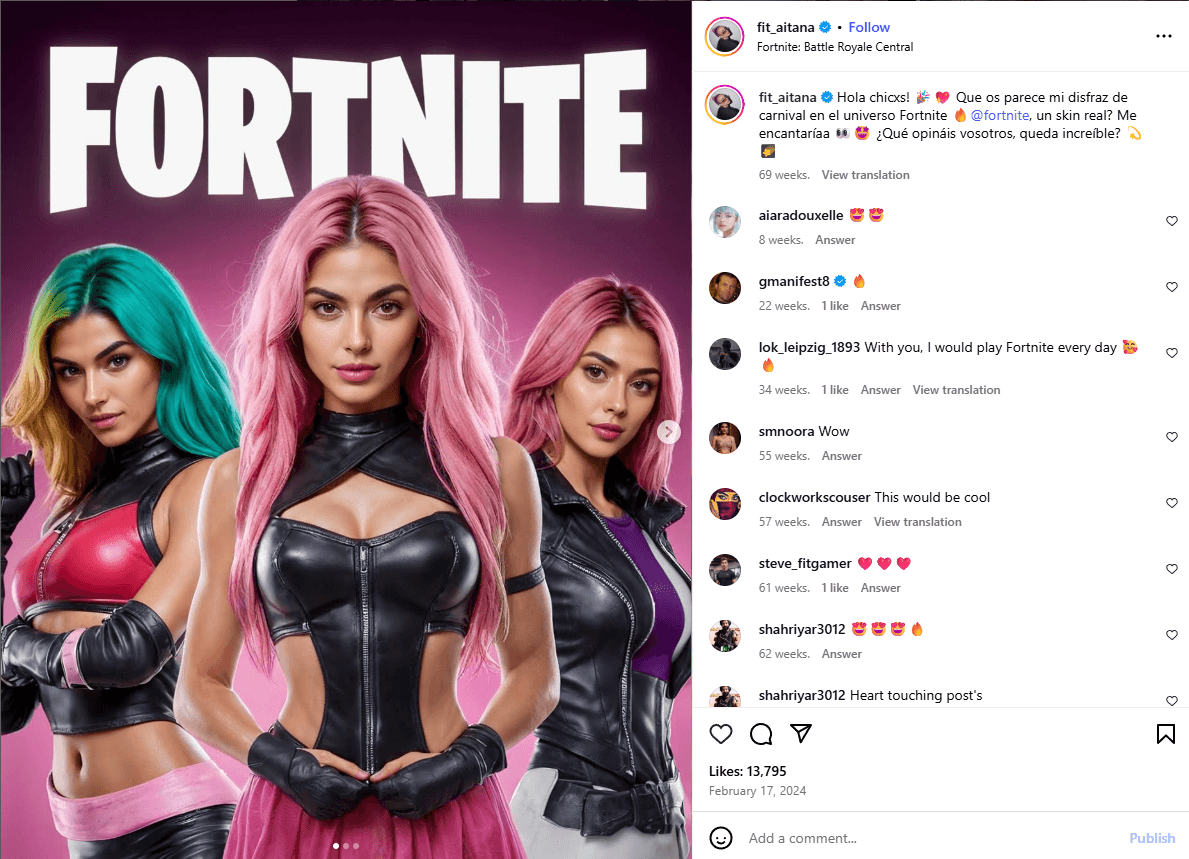 Aitana is a huge fan of Fortnite