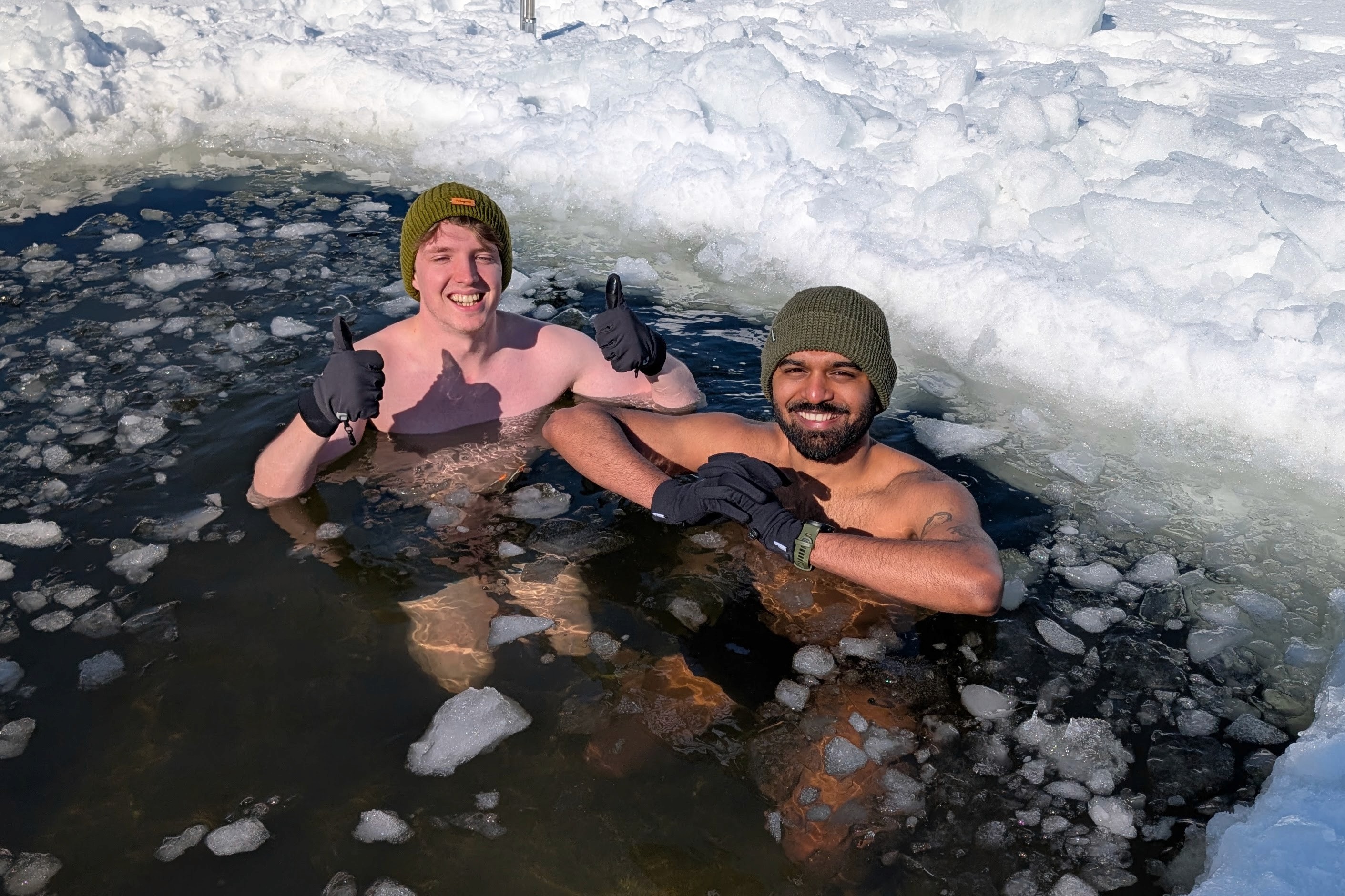 Riding a bicycle with V sign