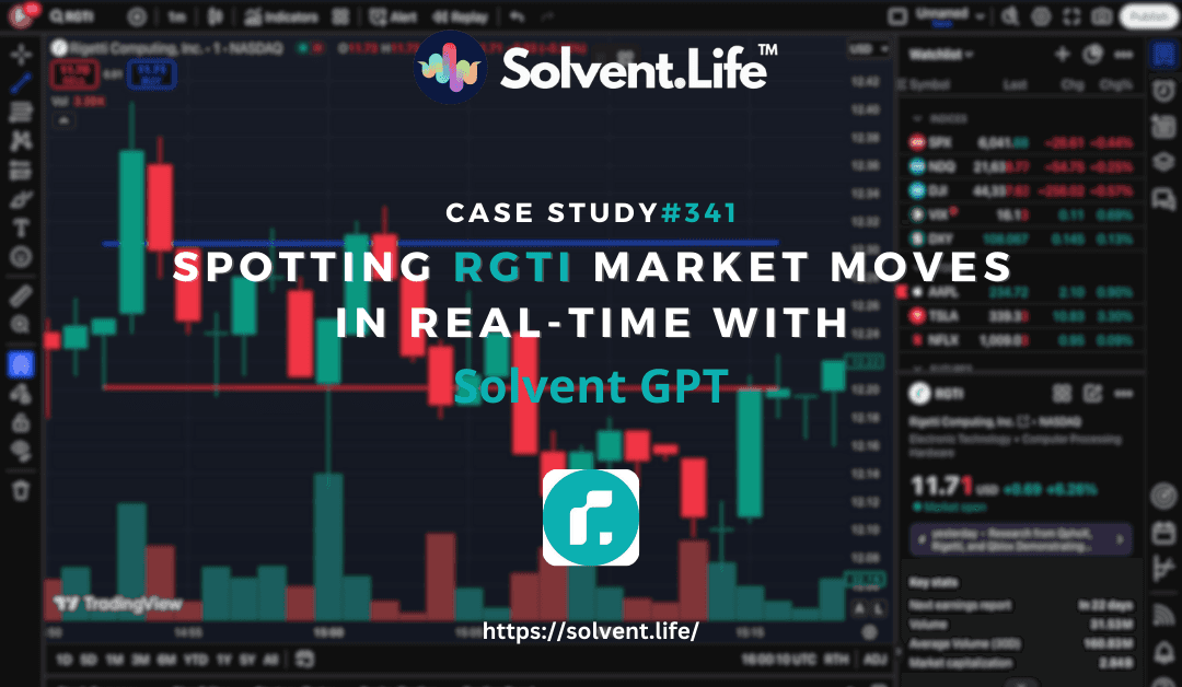 Solvent GPT’s AI trading bot predicting RGTI stock movement with detailed analysis and real-time trading insights.