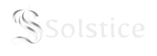a white logo reading 'Solstice'