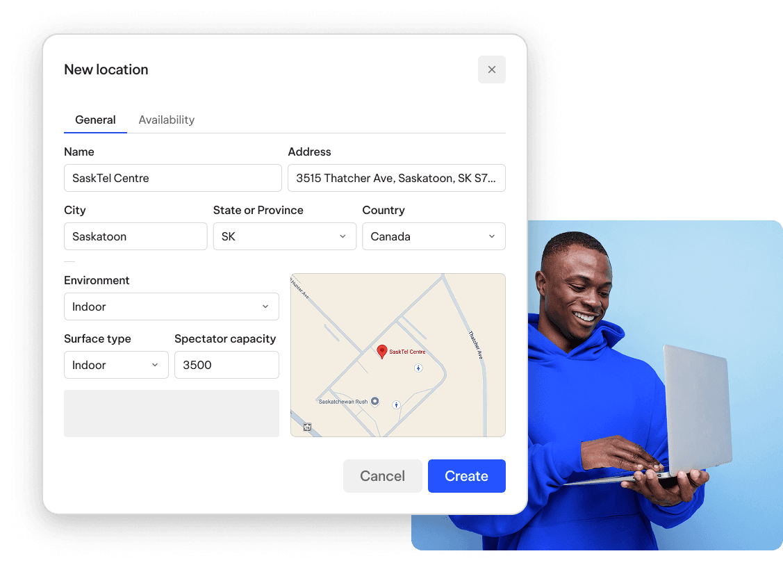 TeamLinkt's Hockey Schedule Locations Management Tool