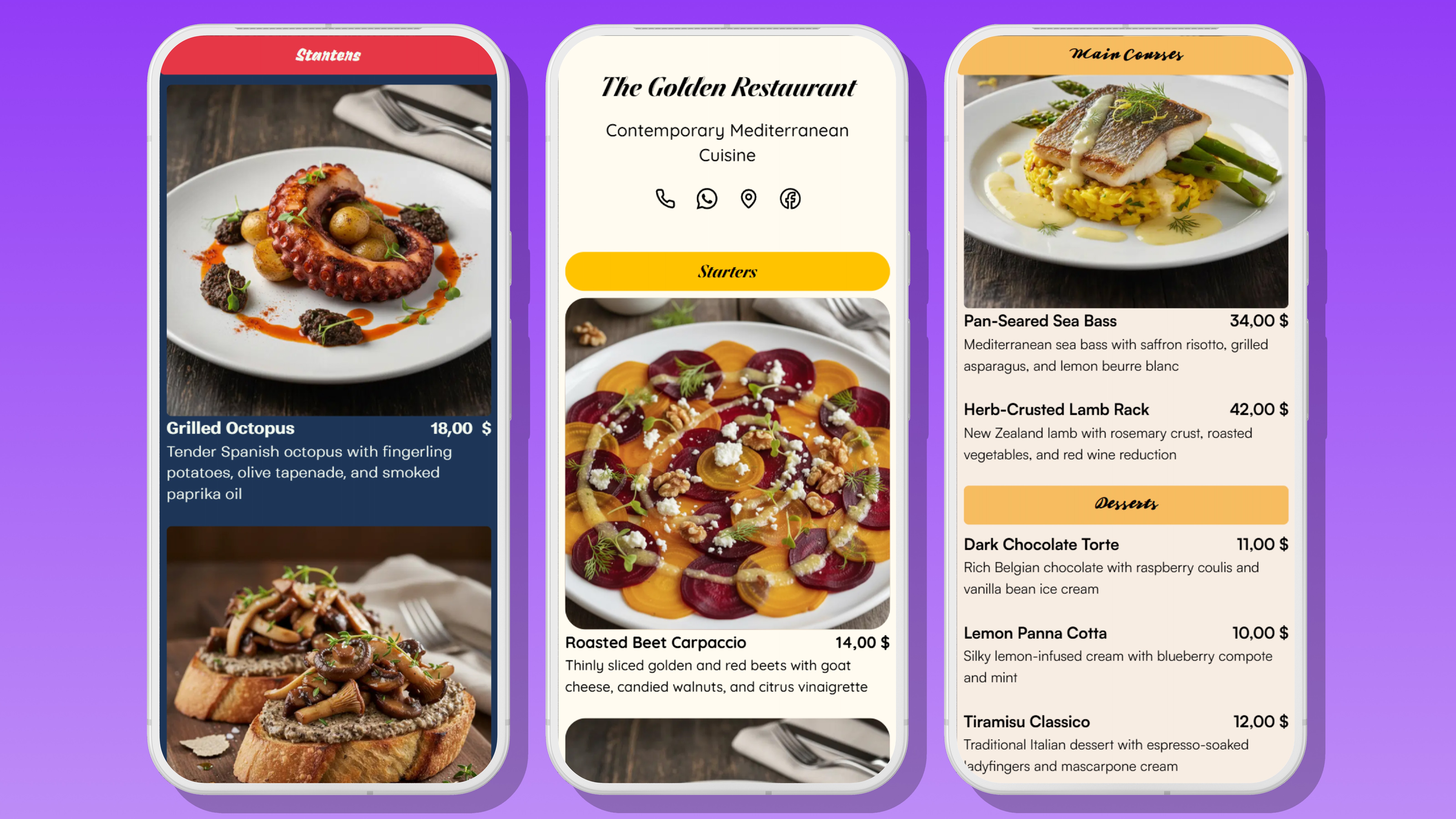 Example QR Code Digital Menu