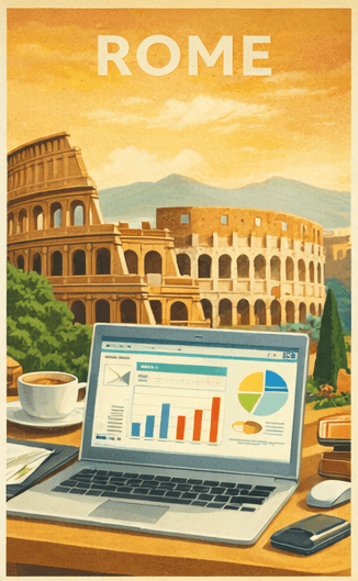 two ladies looking at a laptop and smiling