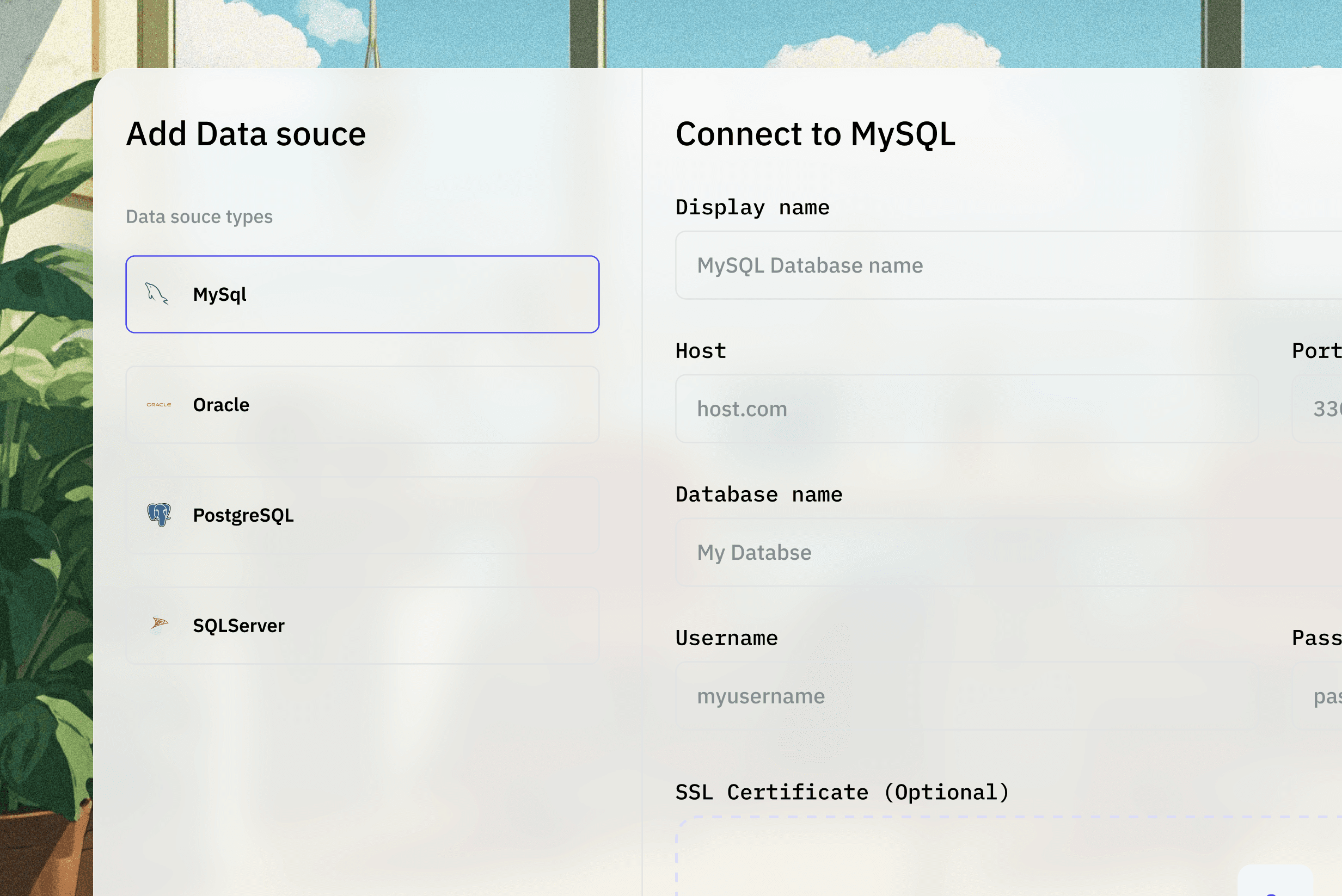Data preprocessing panel