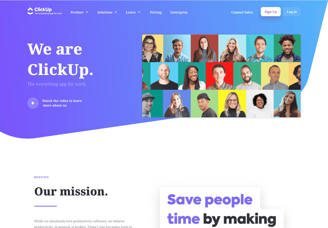 Clickup About Us Page Design Inspiration