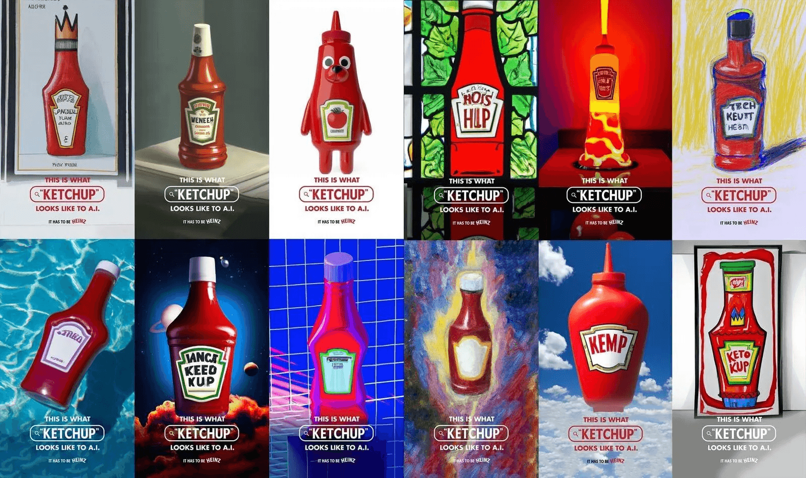 AI ketchup images campaign by Heinz