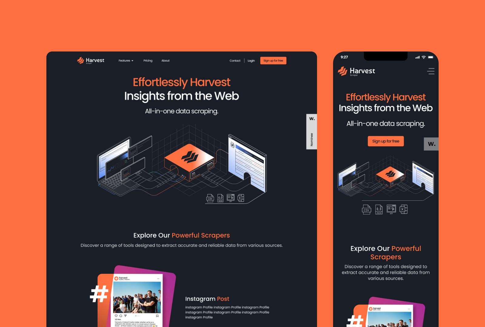 Harvest Home Screen-Website