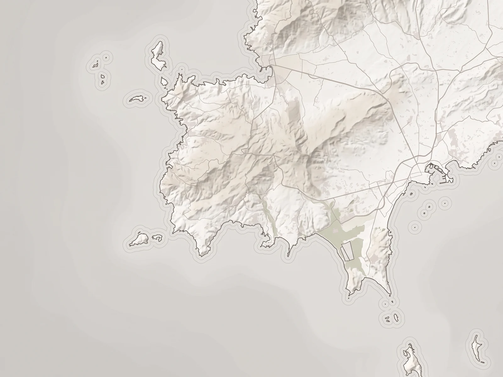 Map of Sant Josep and the west coast of Ibiza