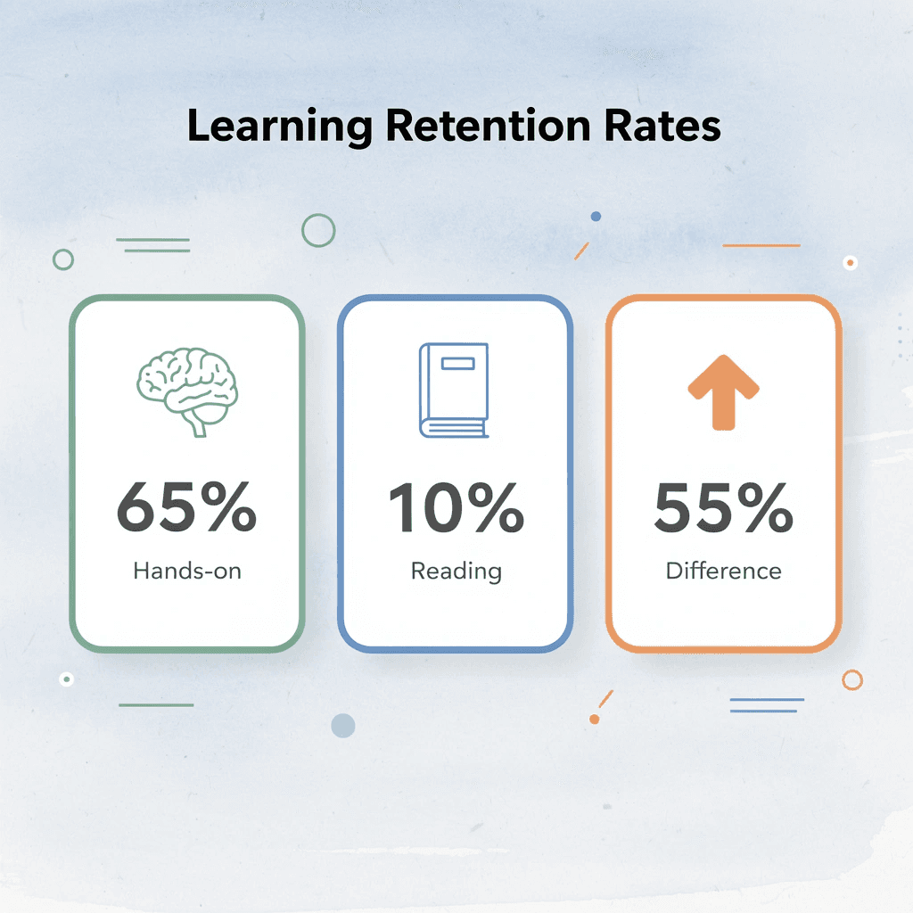 Infographic showing learning retention rates comparison