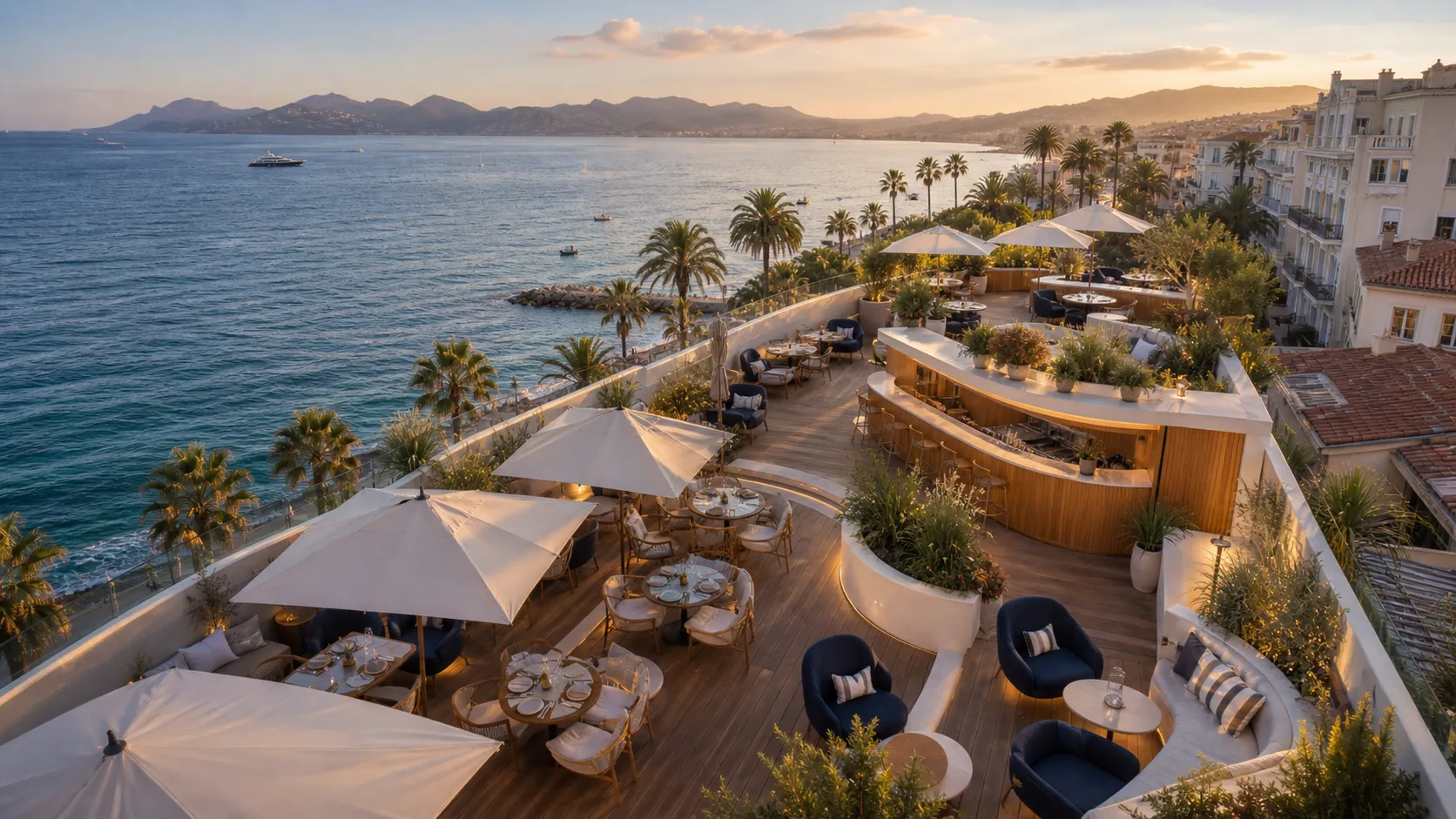 Architecture et palmiers à Cannes