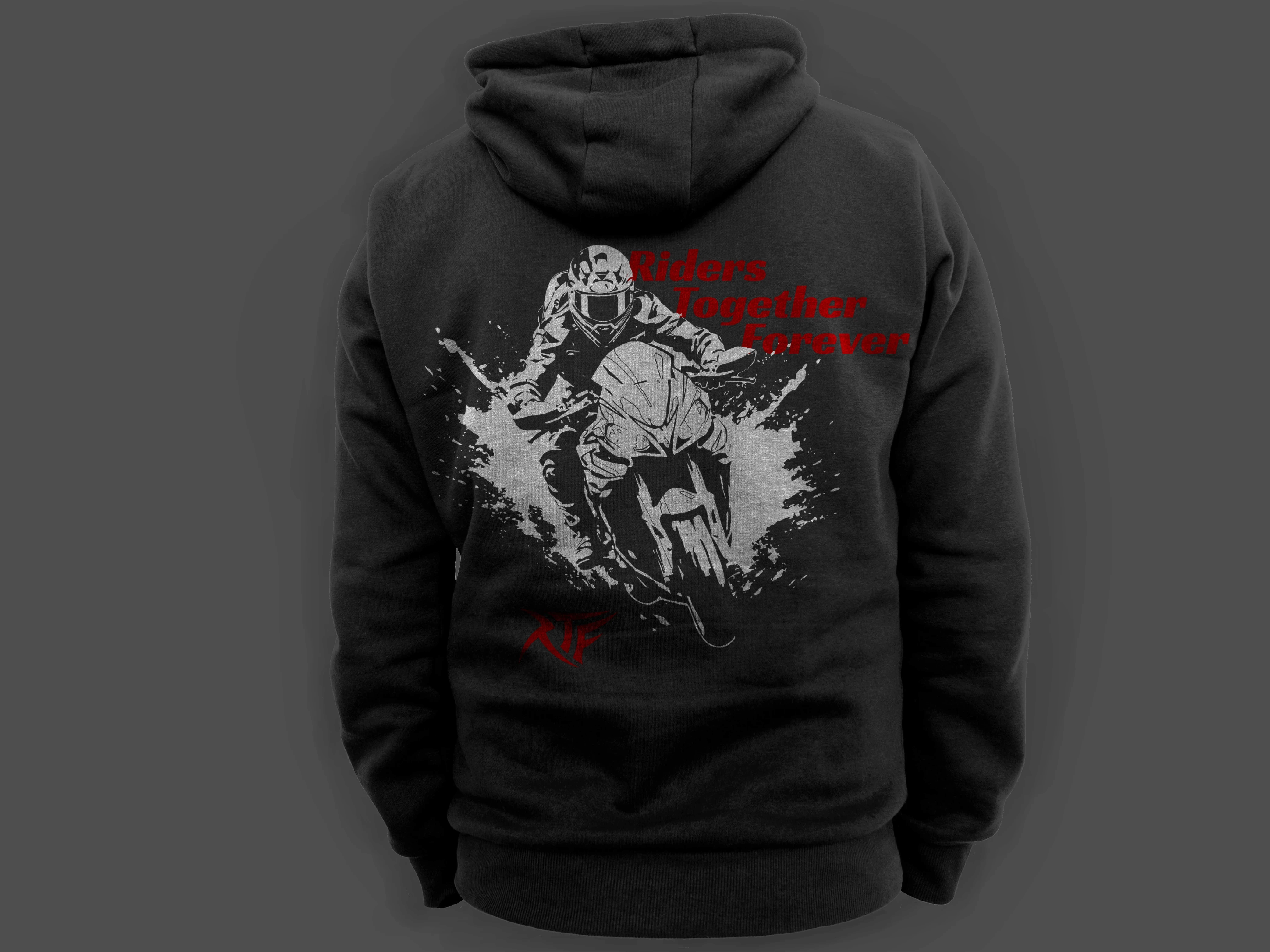 black hoodie RTF logo mockup