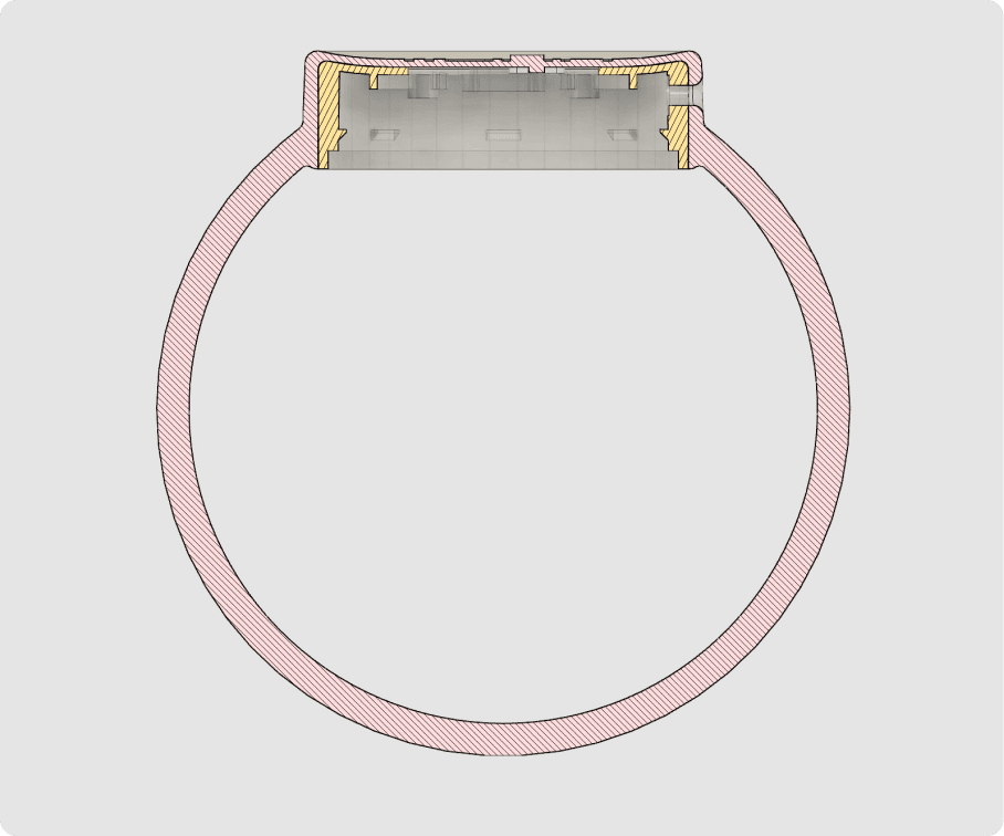 Side view of a smart baby bottle CAD model.