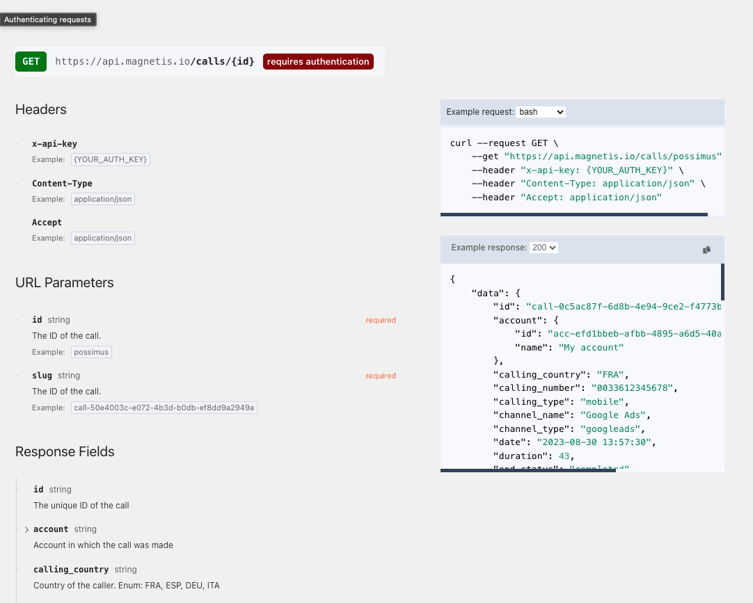Détails des routes API
