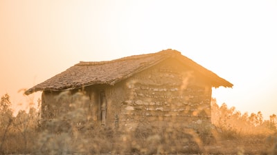 villiage hut with a orange hue look