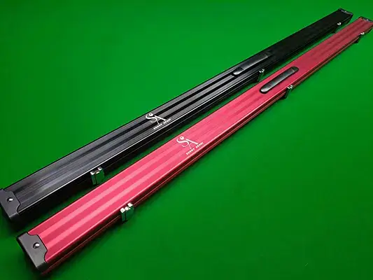 sunny akani aluminium cue cases in red and black