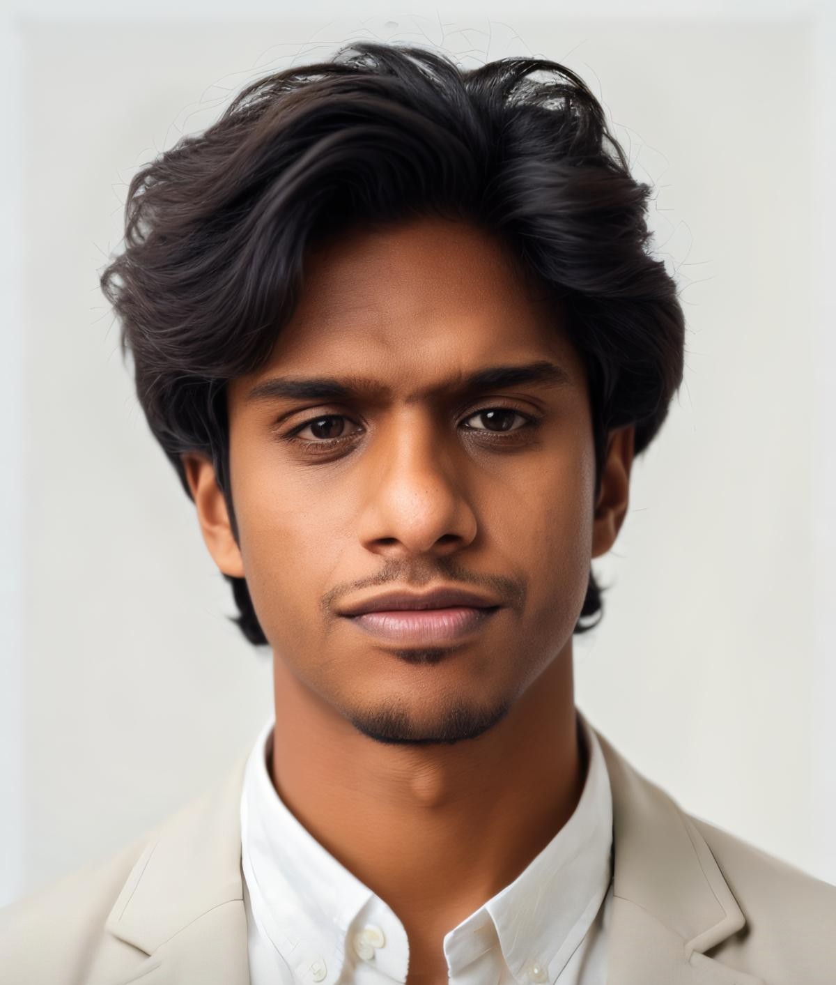 man standing near white wall