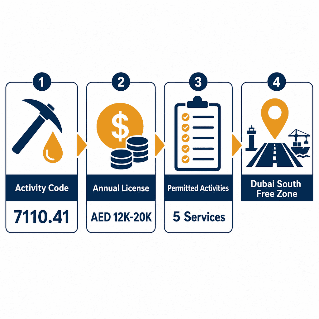 Infographic: Mining, Oil & Water Geological Engineering Services Business License in Dubai