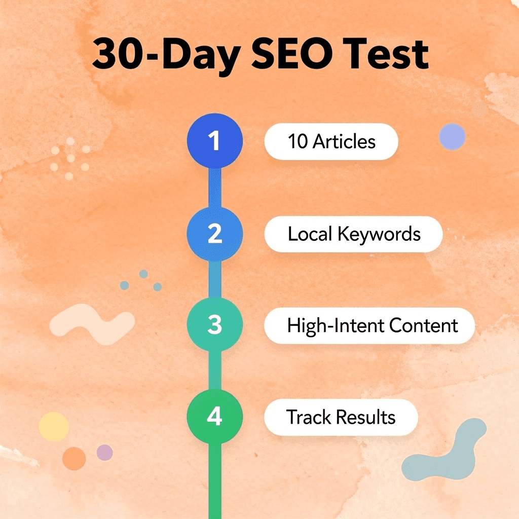 Four-step process for 30-day SEO validation test - Contractor SEO Agency