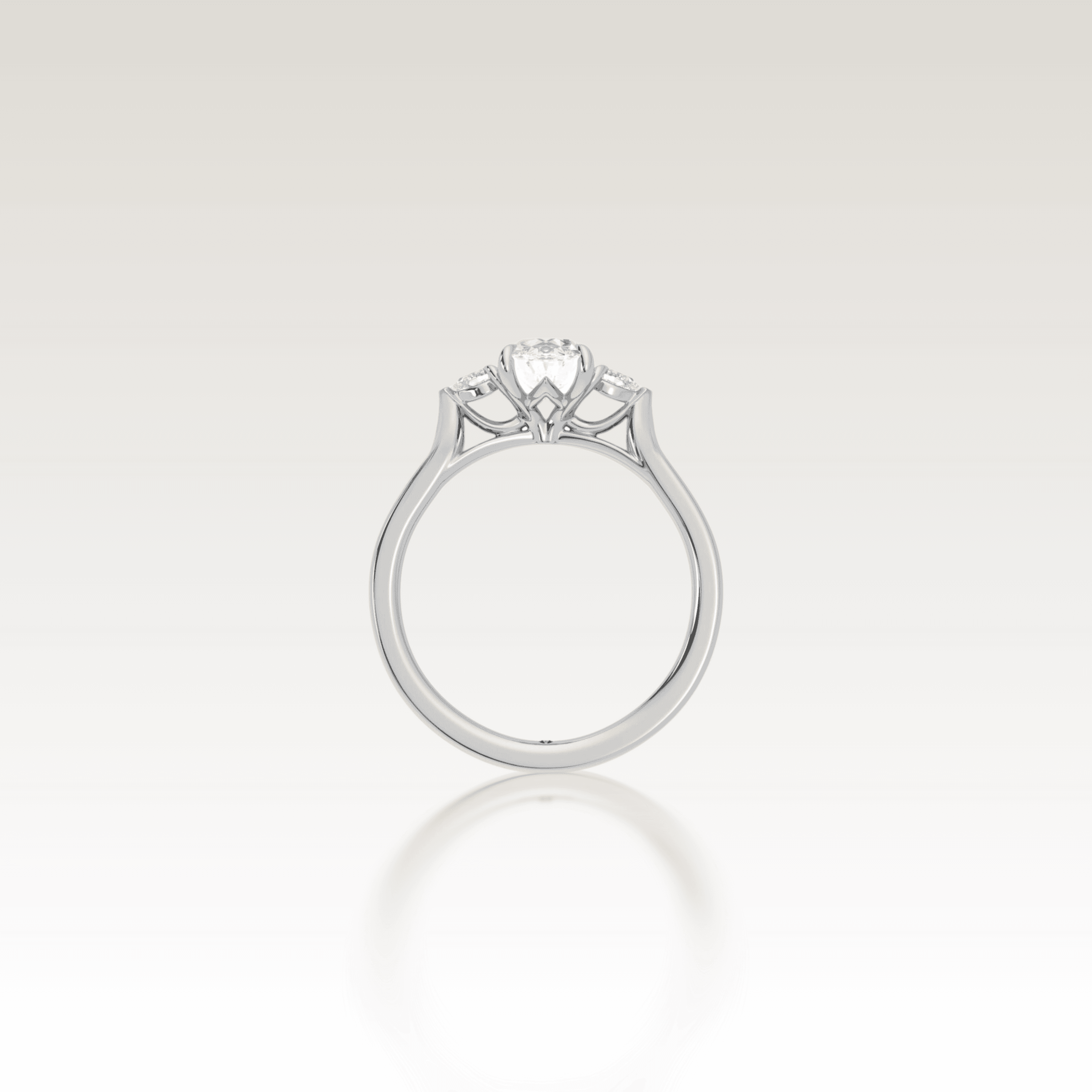 Trio Oval Love Knot Diamond Ring image 5