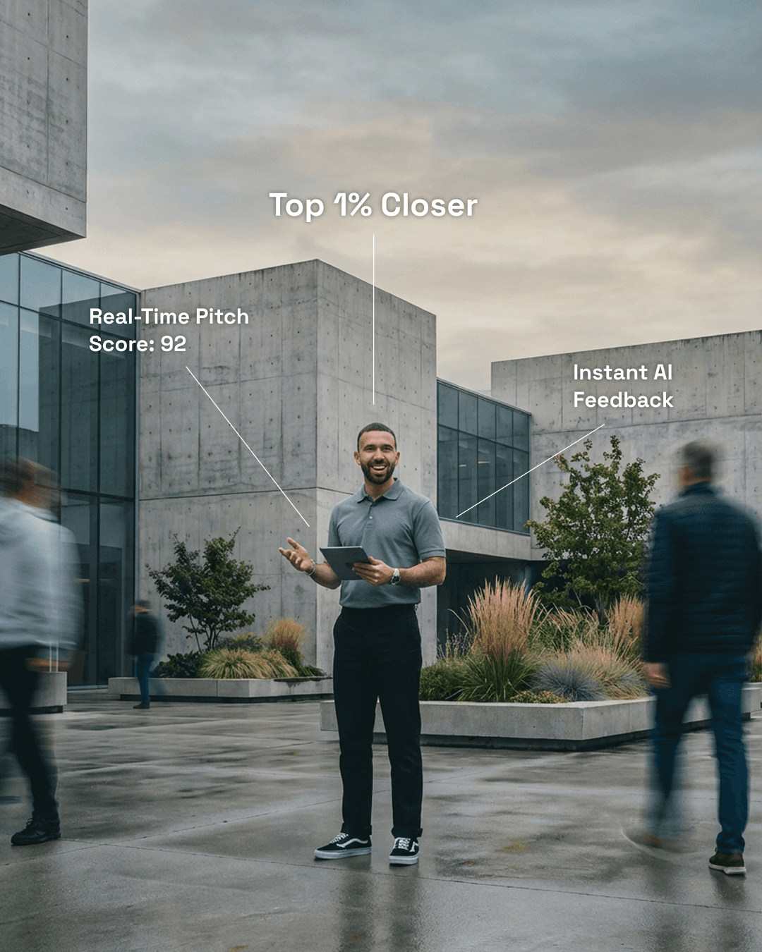 Sales rep realizing what went wrong in his pitch, and getting live AI sales coaching
