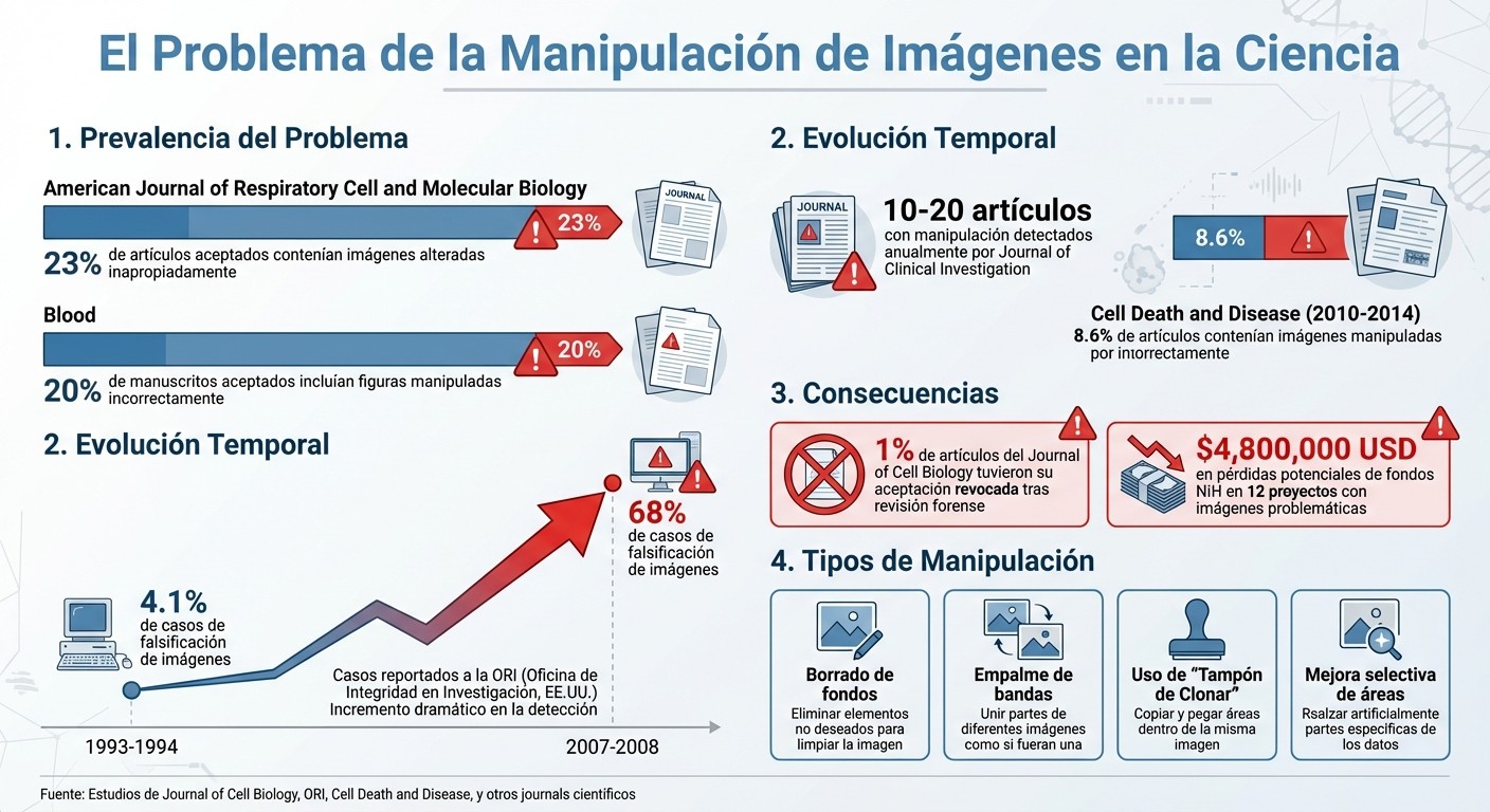 Estadísticas de Manipulación de Imágenes en Publicaciones Científicas