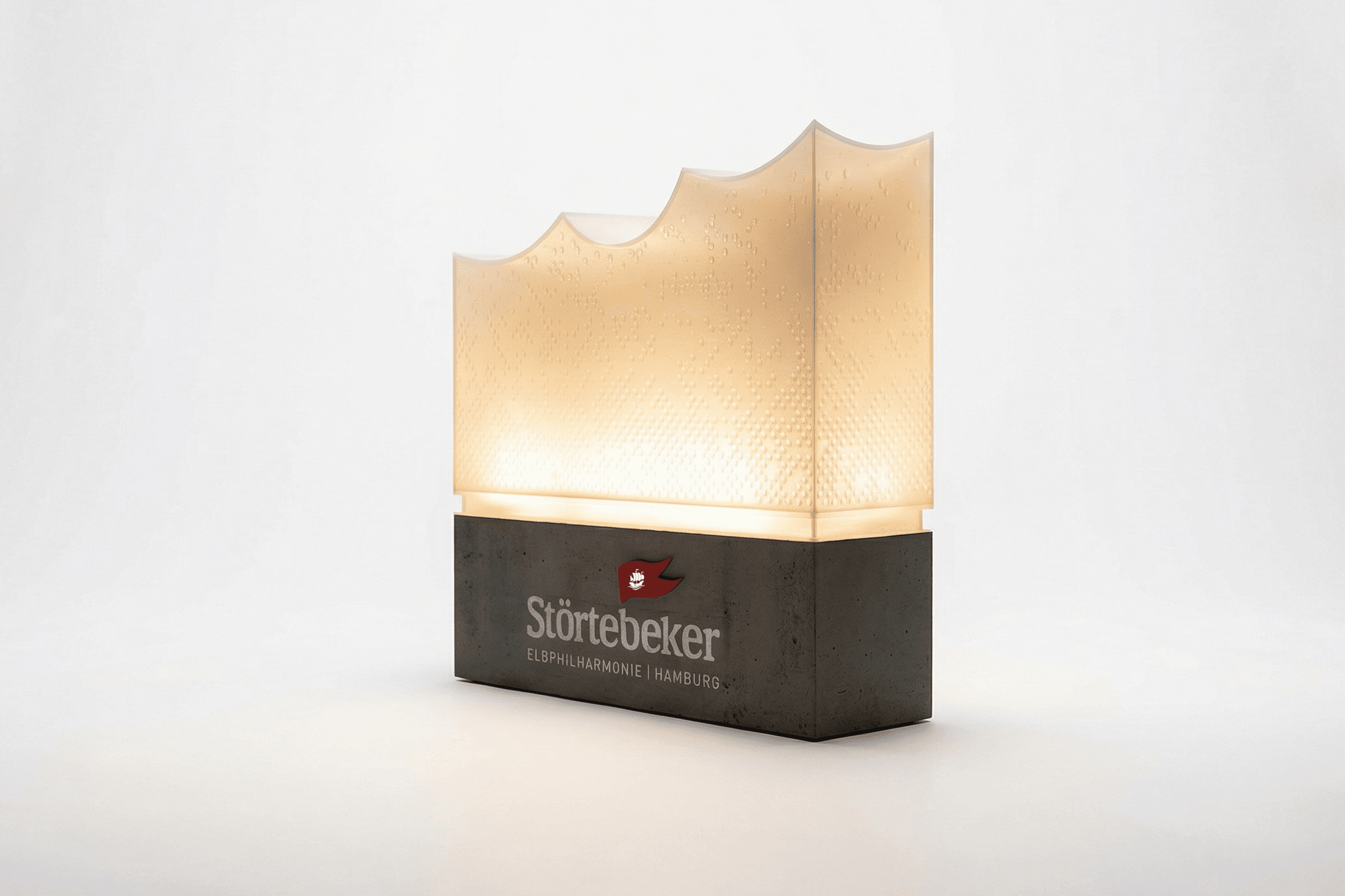 Störtebeker Elbphilharmonie Hamburg glass display.