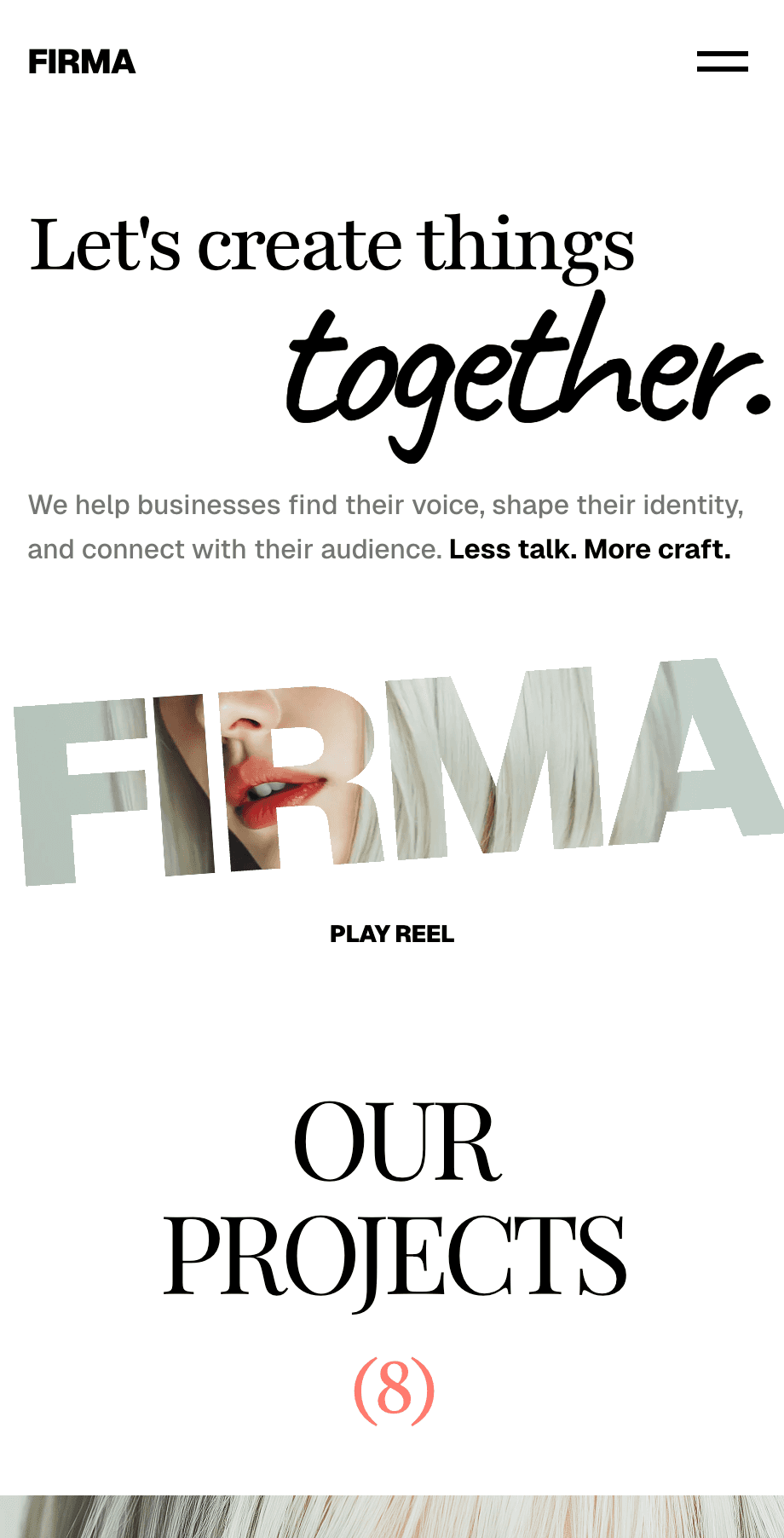 Firma Framer template mobile responsive design on phone