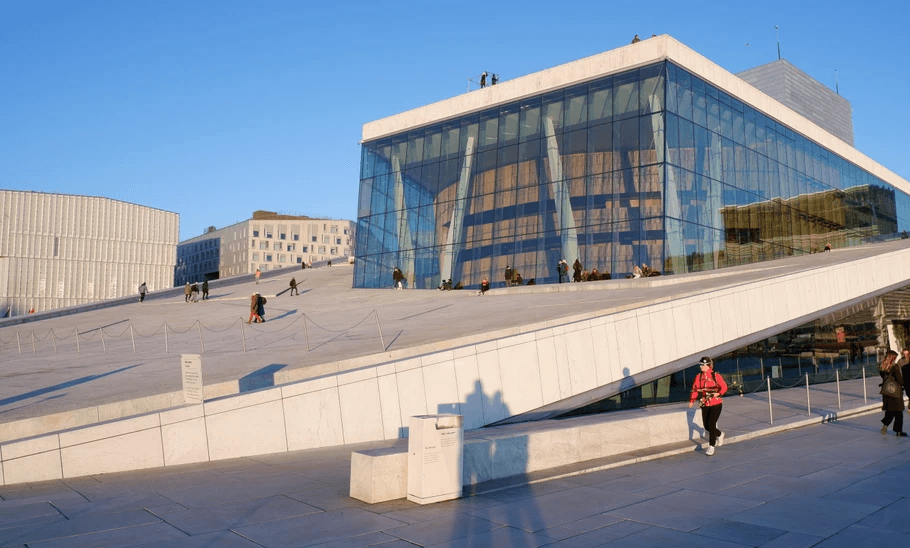 A shot of the Opera House in Oslo