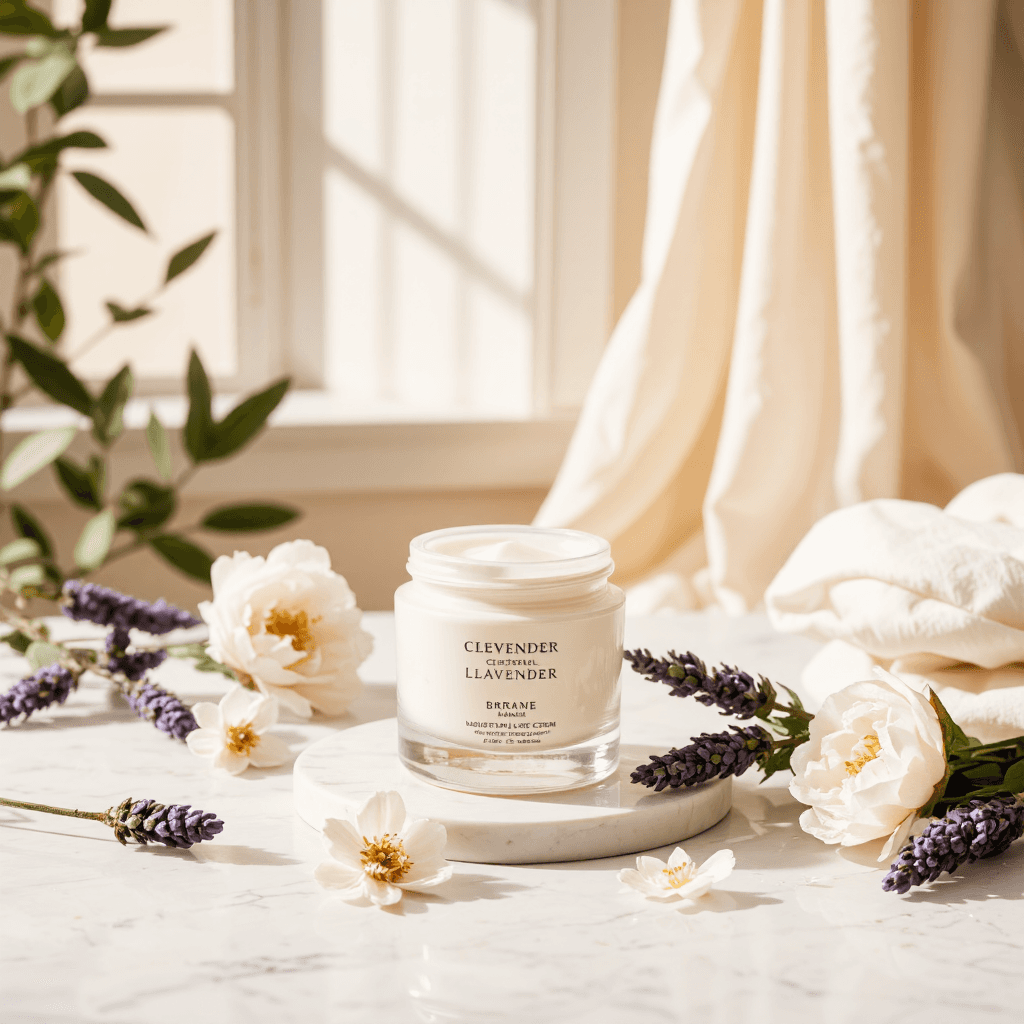 product photography of jar of cream