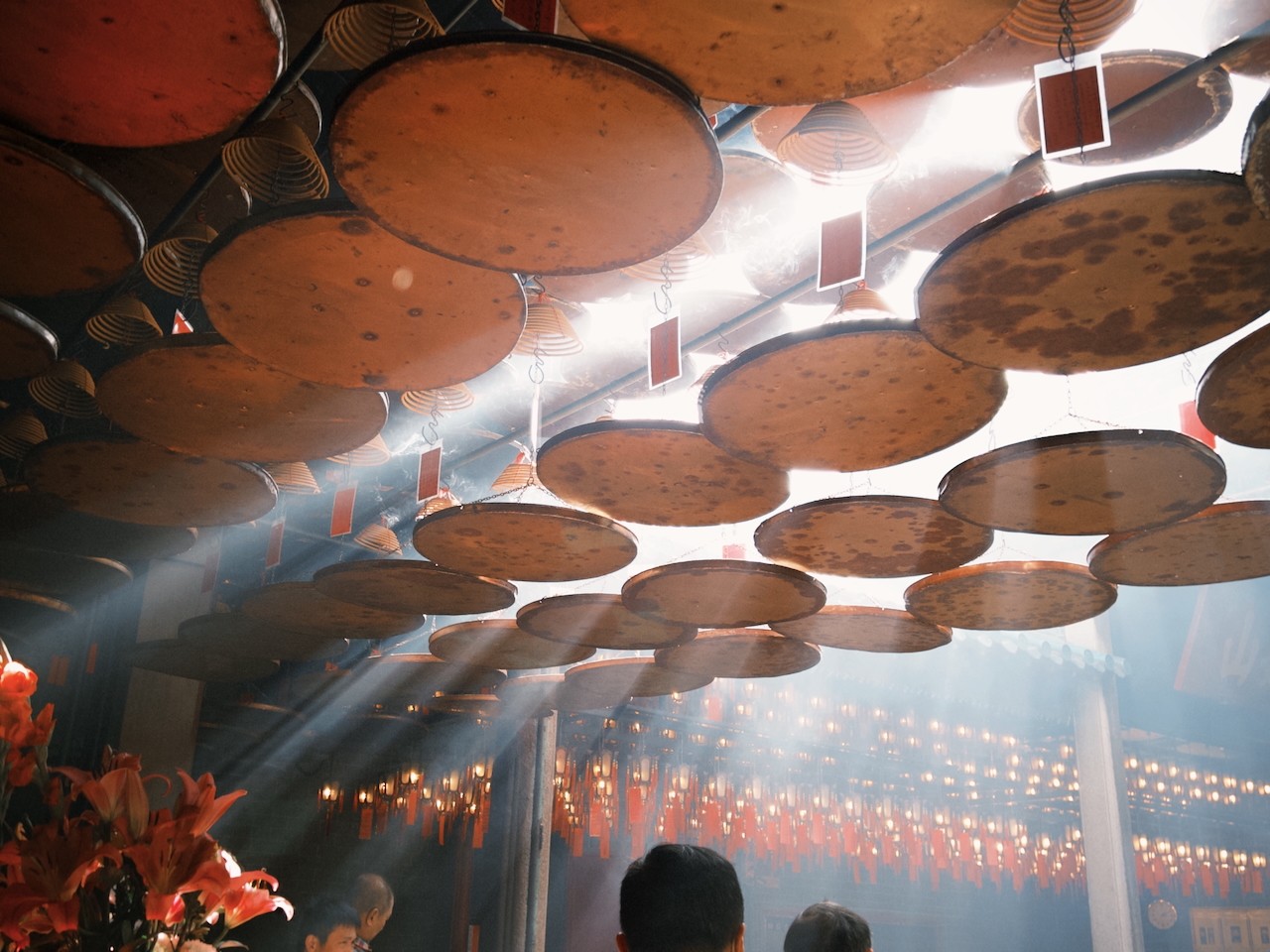 dappled sunlight in the temple
