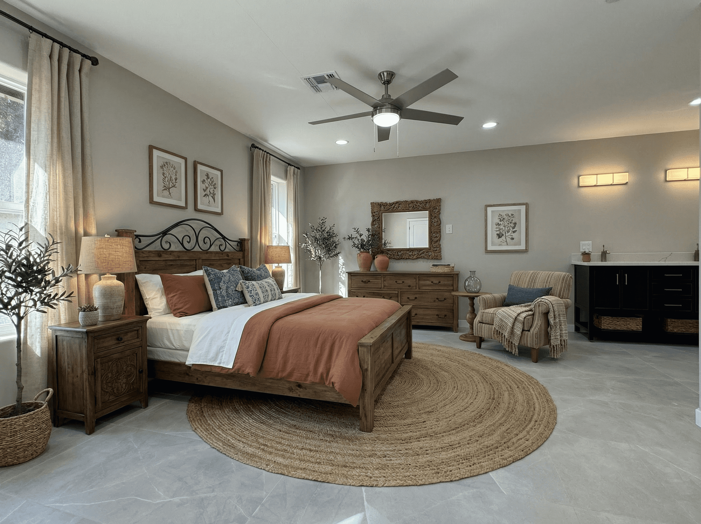 virtual staging of a bedroom