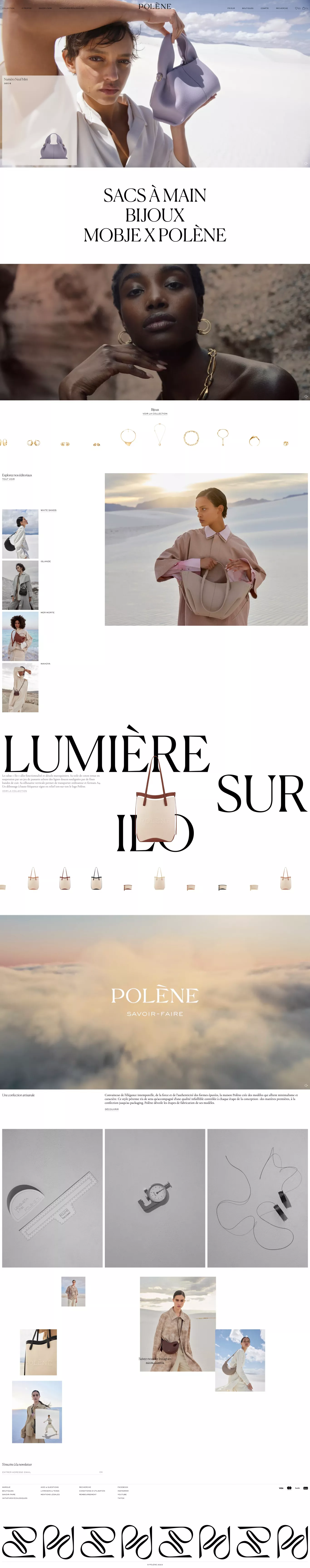 Polène - Maison de Maroquinerie Parisien ecommerce page screenshot showcasing Fashion and Ecommerce design