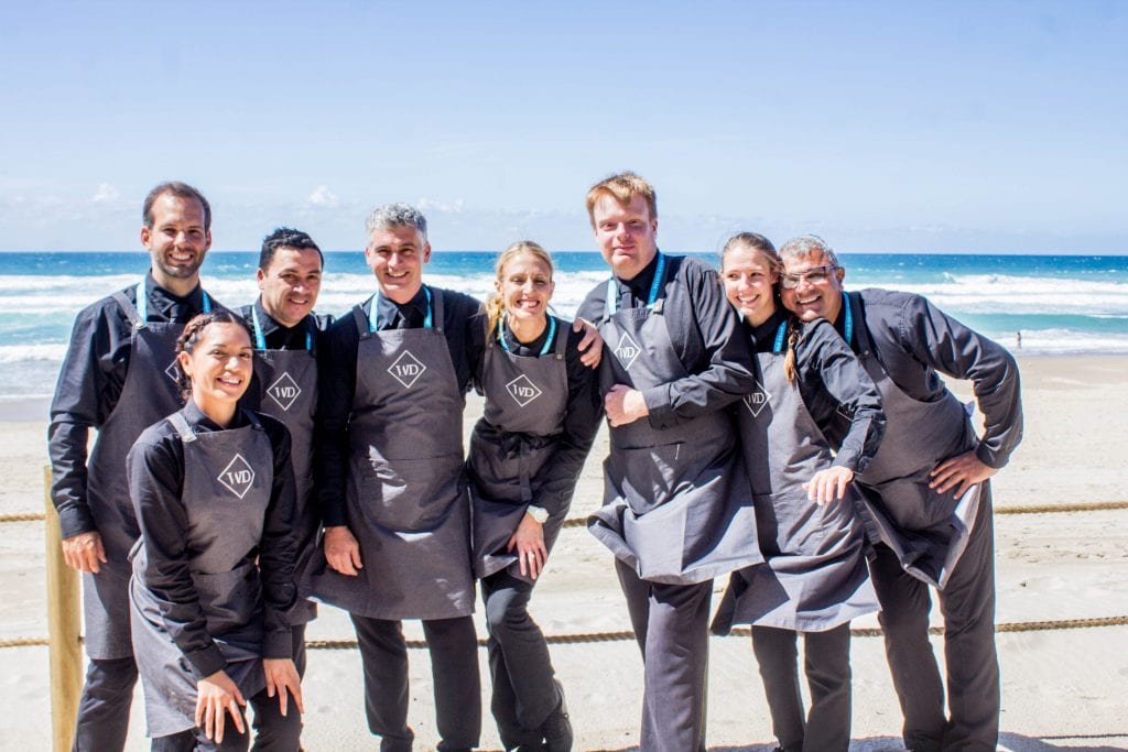 Front of House staff at the beach for the Commonwealth Games
