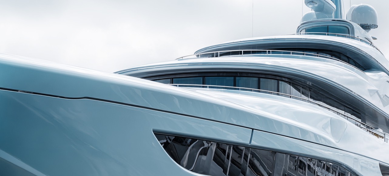 Modern yacht close-up