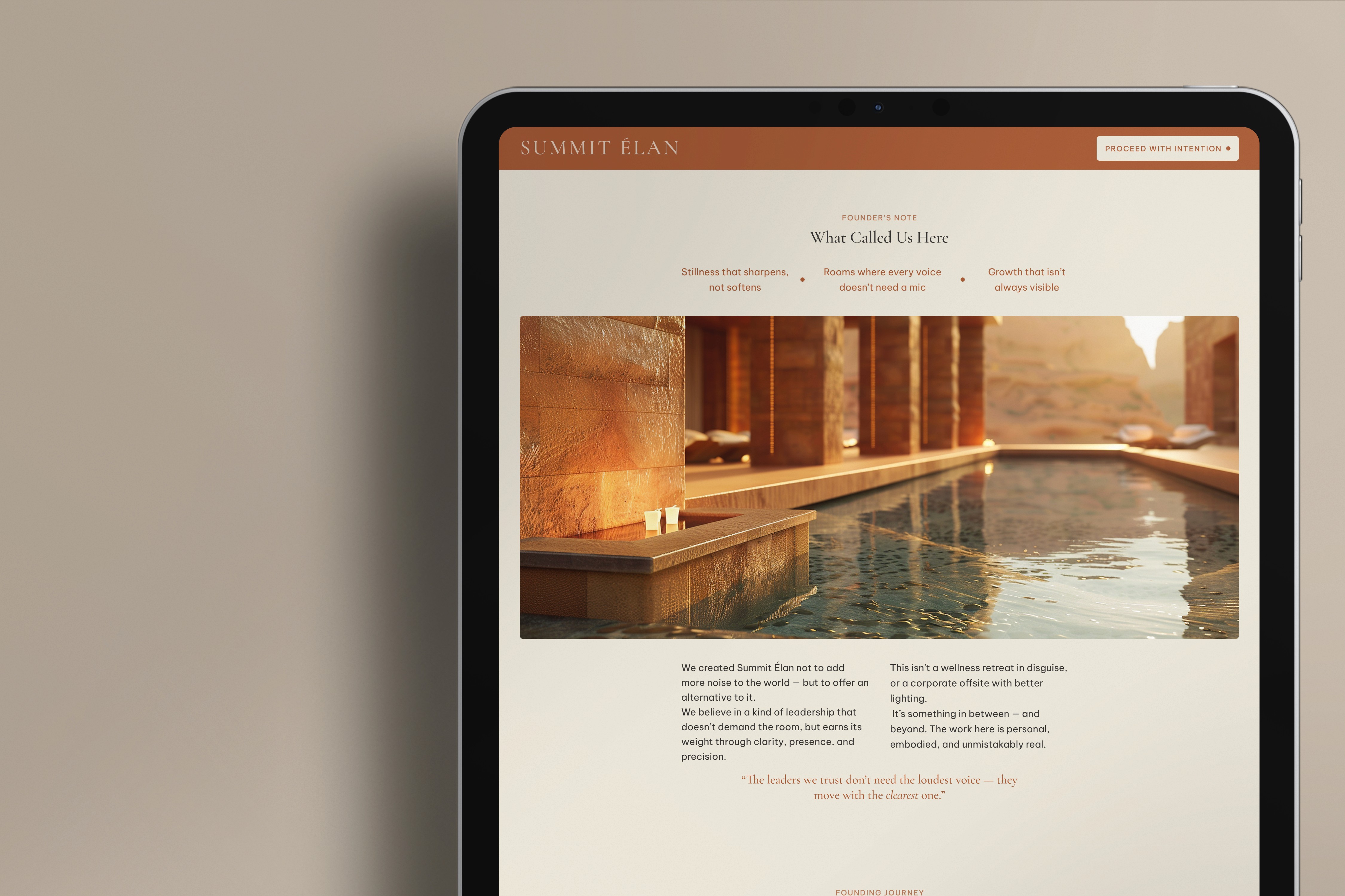 Mockup image of two tablets depicting Summit Elan Project