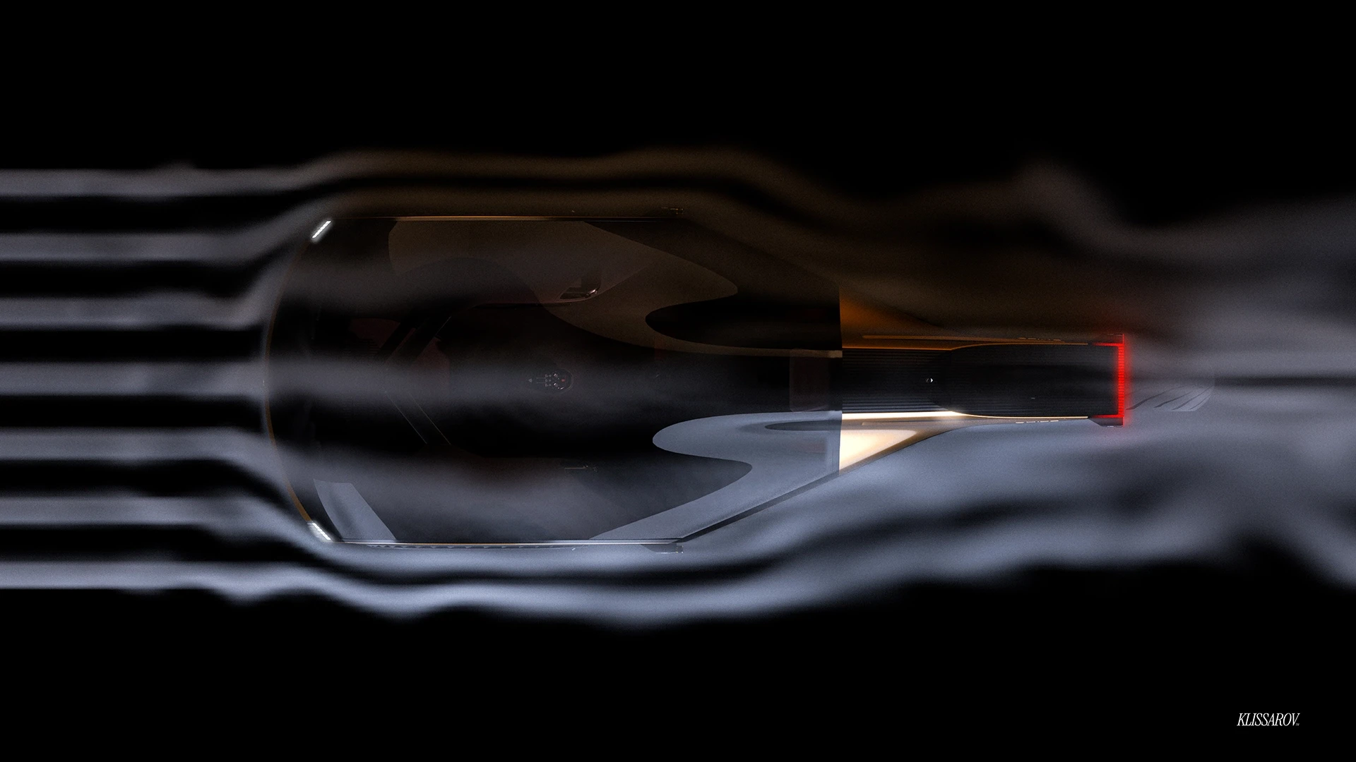 aerodynam airflow around Sling, top view