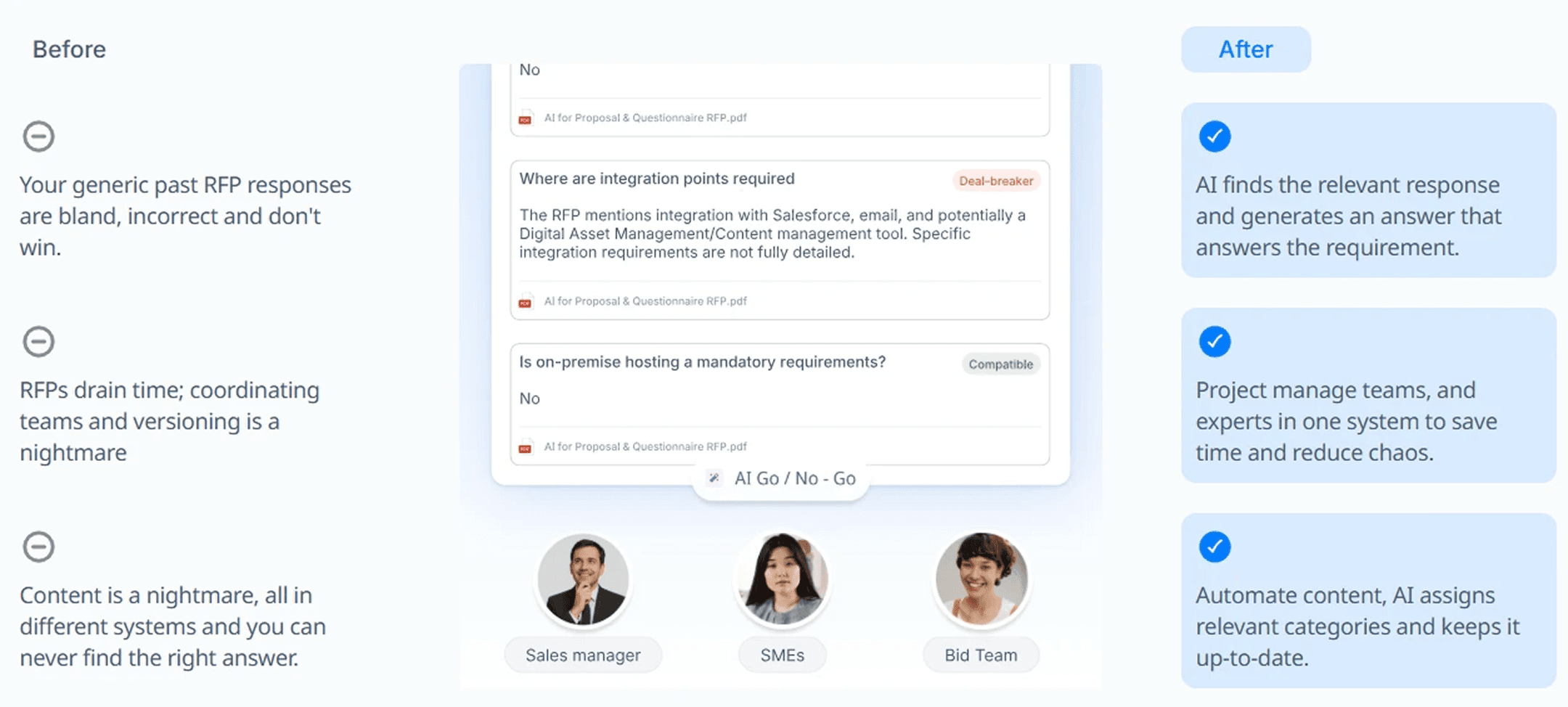 AutoRFP.ai AI bid writing platform overview showing RFP response workflow