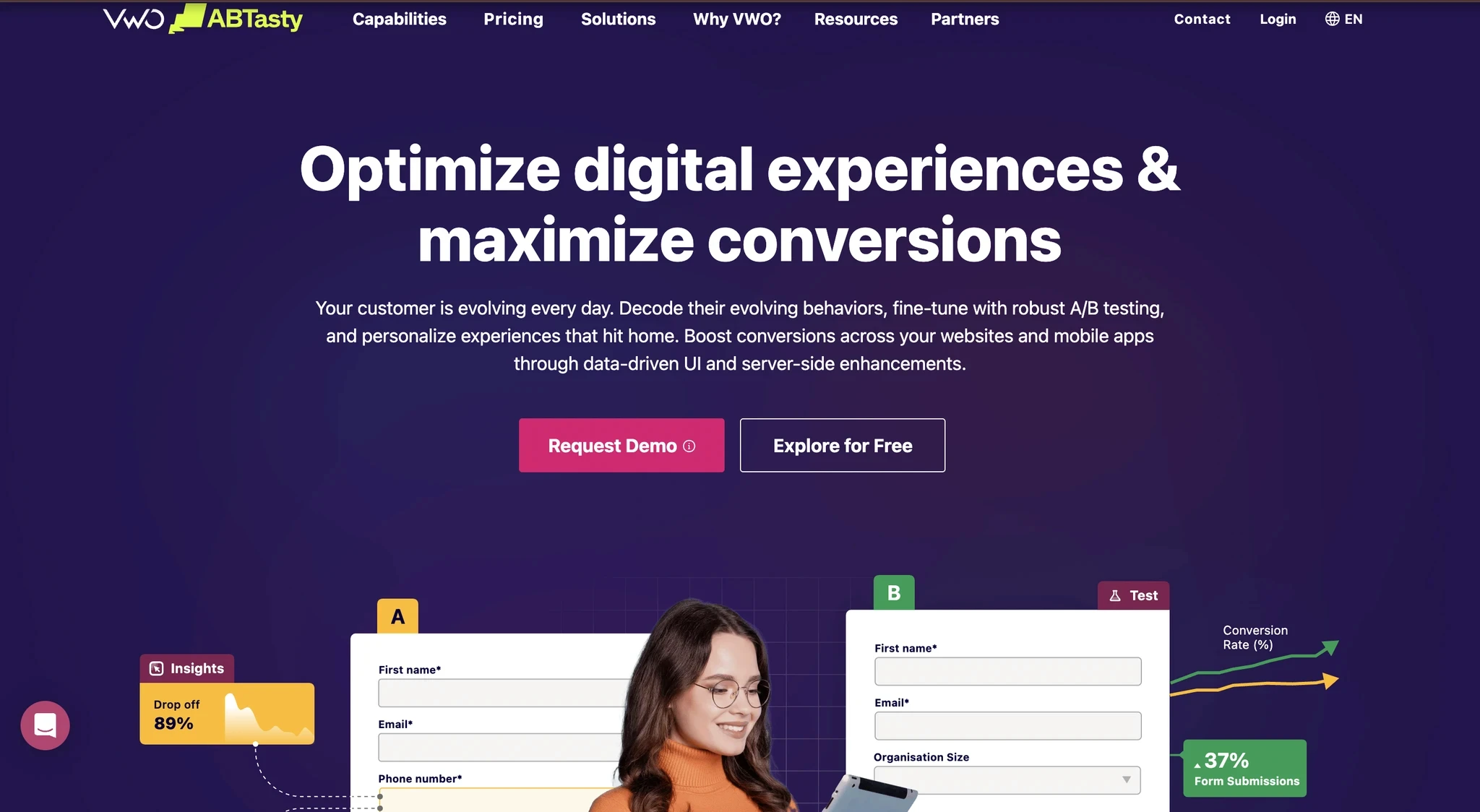 VWO Homepage Hero