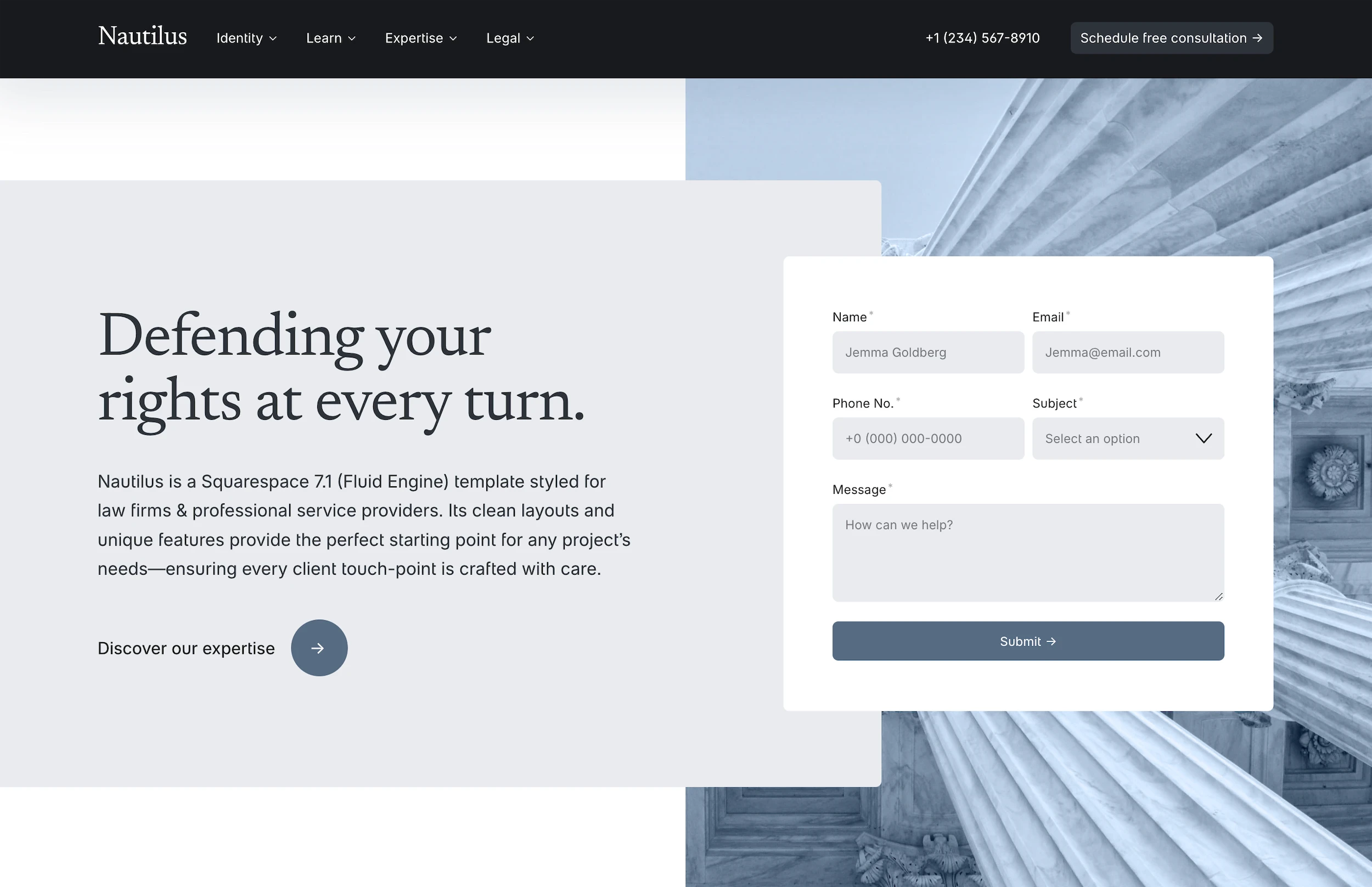 Nautilus | A Premium Squarespace 7.1 Website Template by Studio Mesa