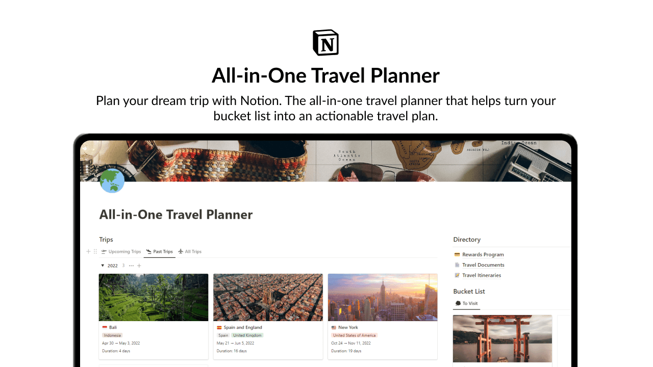 The 10+ Best Notion Travel Templates