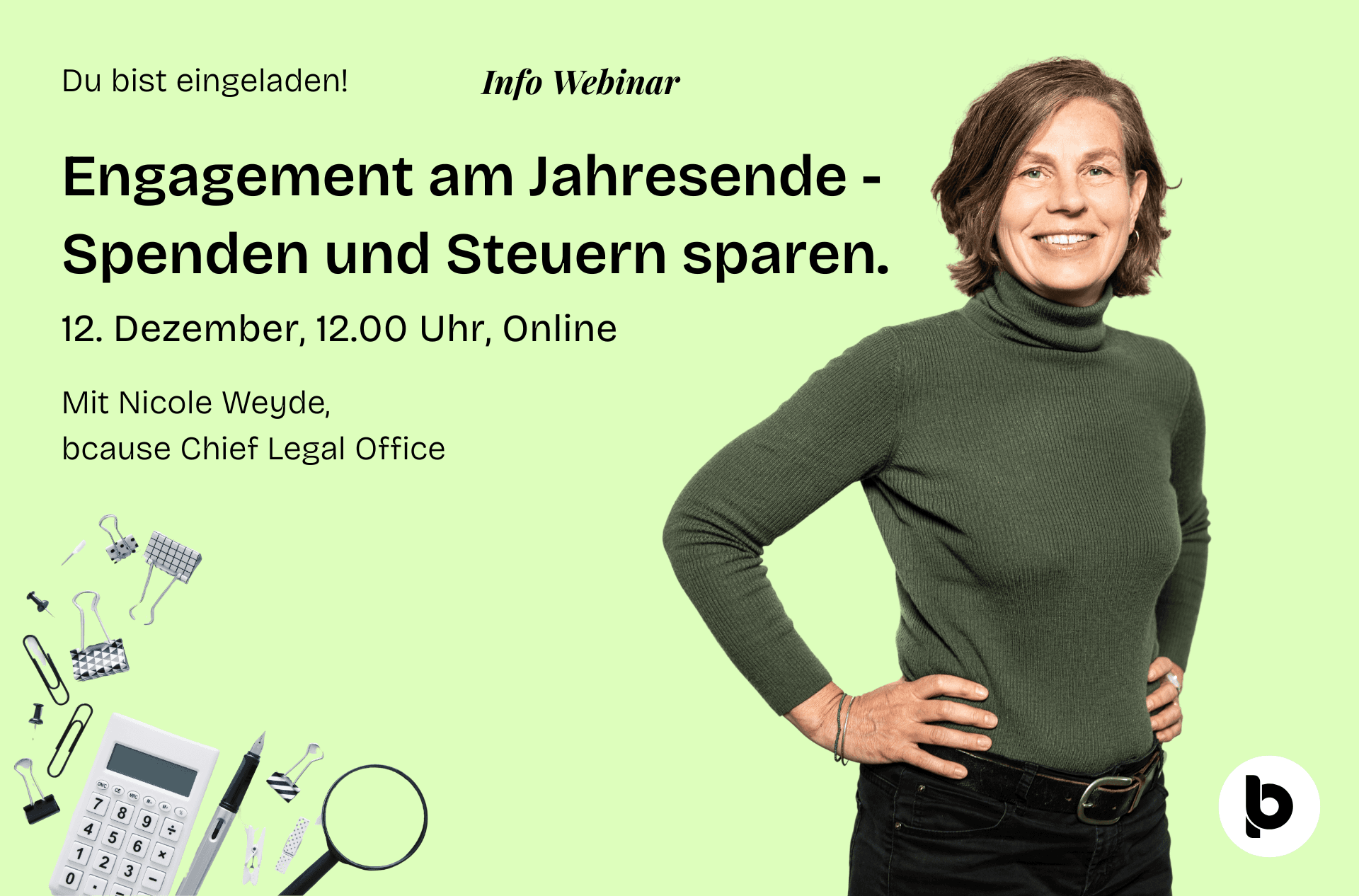 Webinar Einladung zum Thema Spenden und Steuern sparen