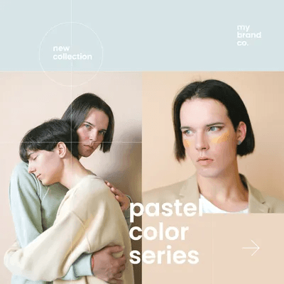 Pastel Color New Fashion Collection Instagram Post Design Template