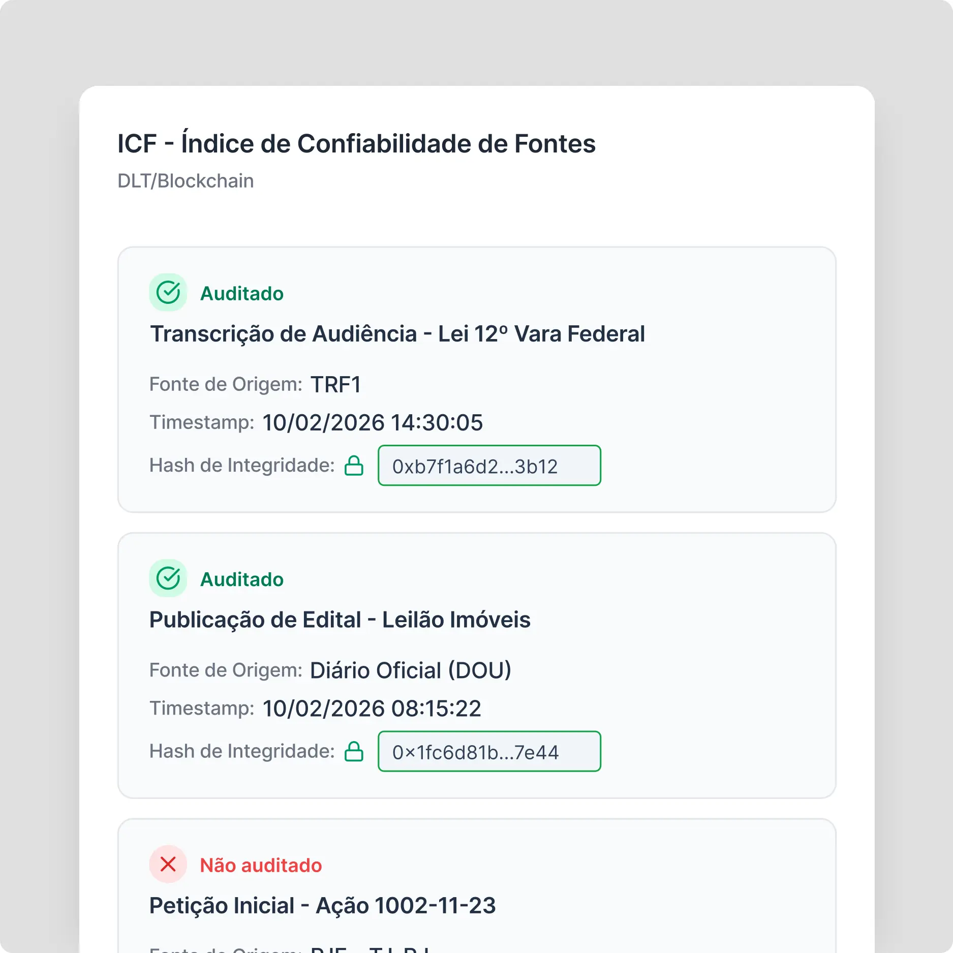 interface of the freight platform