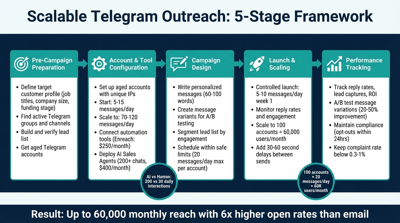 5-Stage Telegram Outreach Campaign Scaling Framework