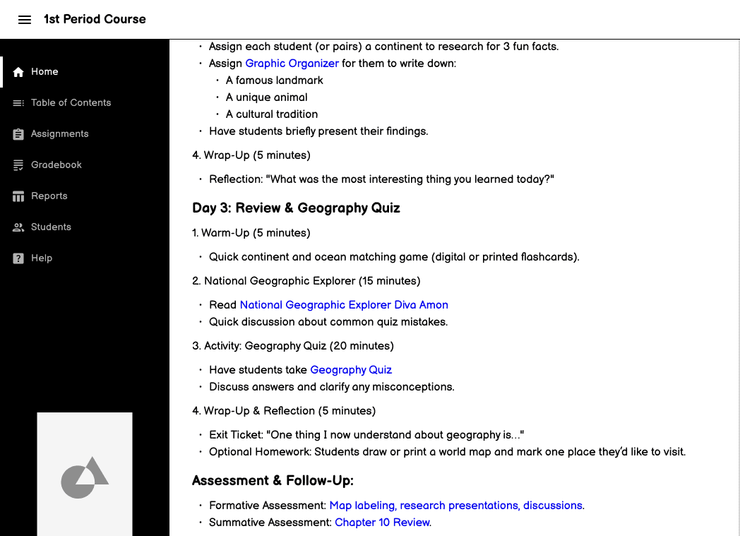 A screenshot of the final design in its intiail state that has gradebook categories on the left, and on the right has a dropdown to assign to every student, a start date and time, a due date and time, and number of attempts