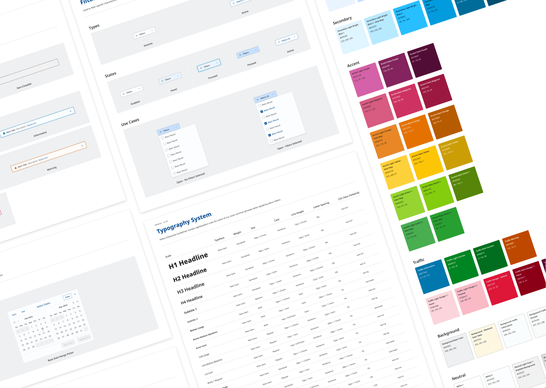 A composition of different screes from the UI Kit.