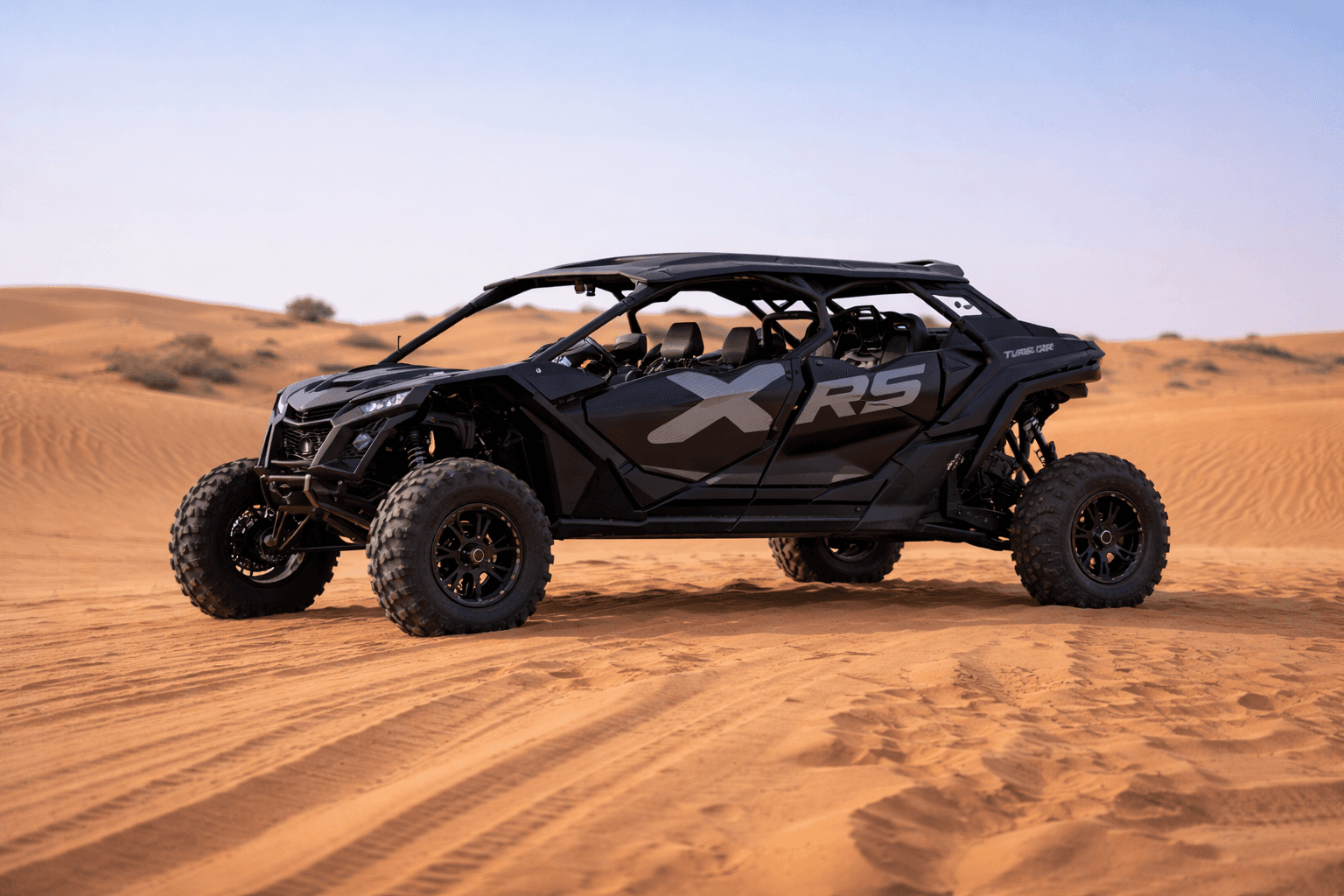 High-performance Can-Am Maverick X3 adventure in the Dubai desert by Dune Quest Tours