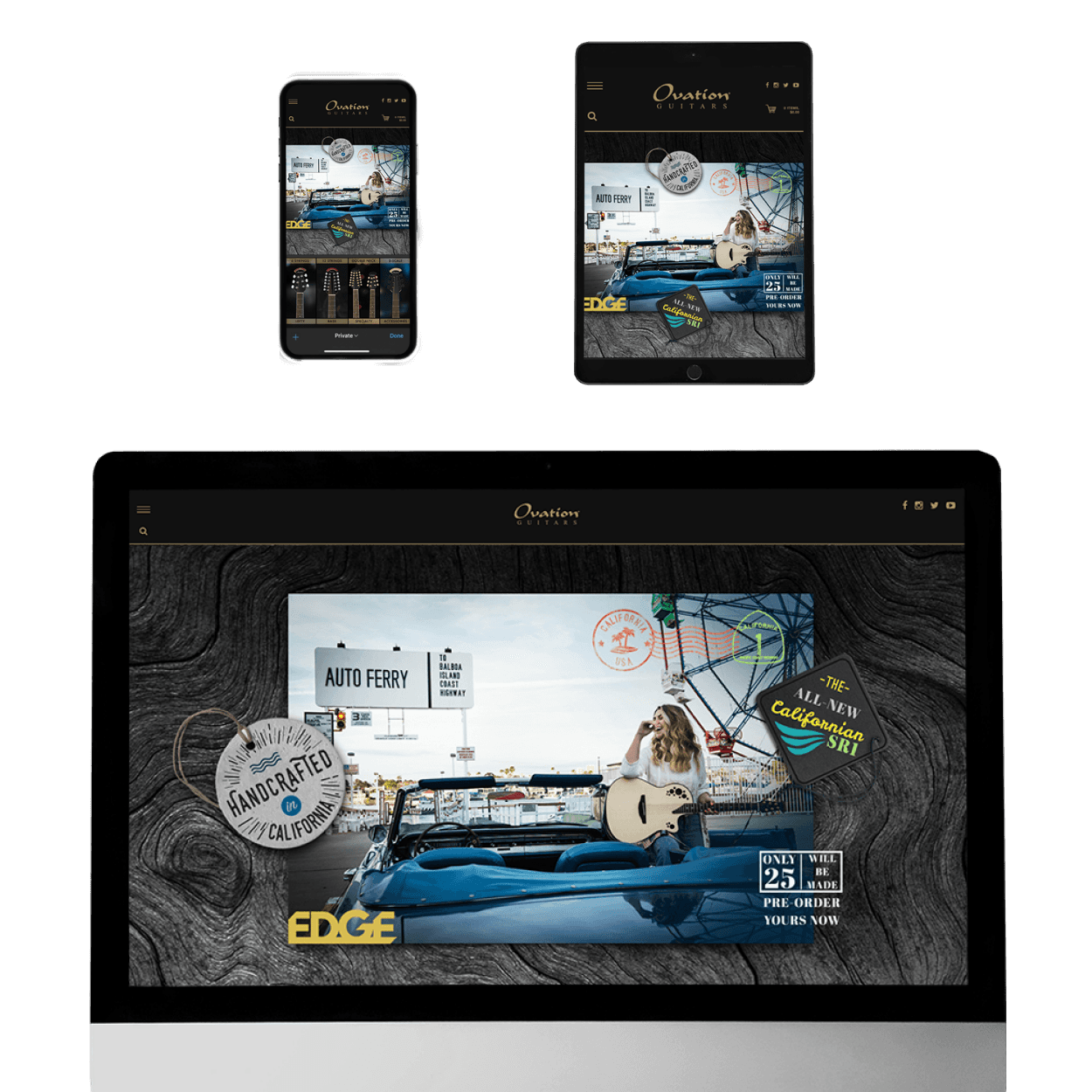 Ovation Guitars Website