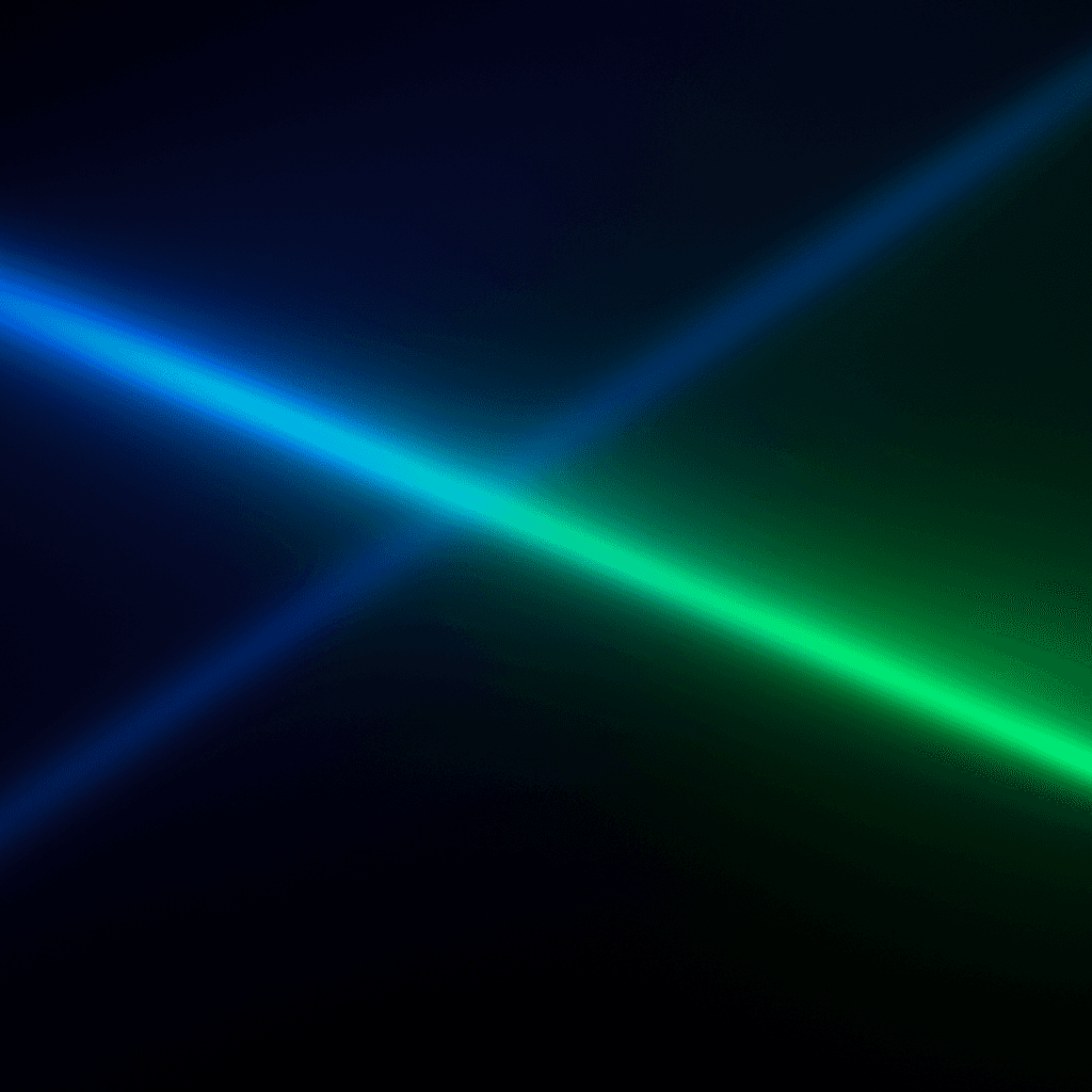 Colorful light beams on a dark background